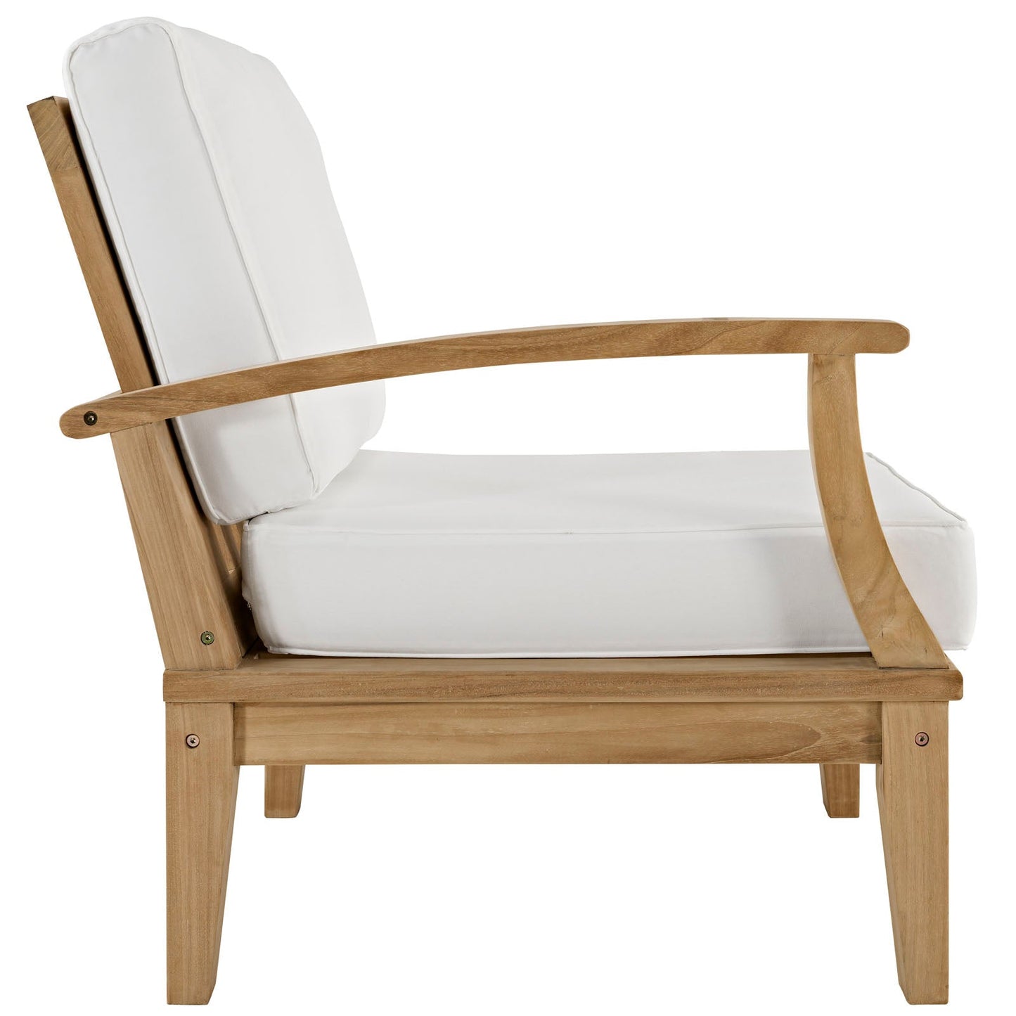 Modway EEI-1822 Marina 2 Piece Outdoor Patio Teak Sofa Set - Natural White | Outdoor Sofas, Loveseats & Sectionals | 
