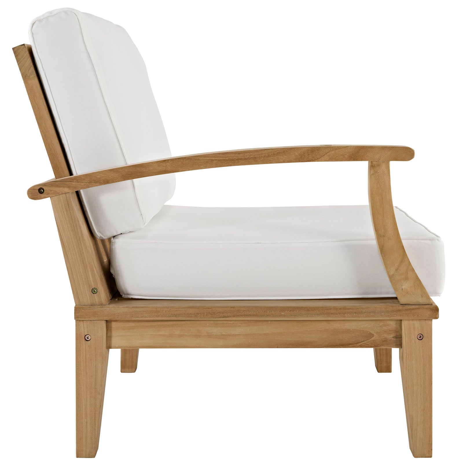 Modway EEI-1822 Marina 2 Piece Outdoor Patio Teak Sofa Set - Natural White | Outdoor Sofas, Loveseats & Sectionals | 