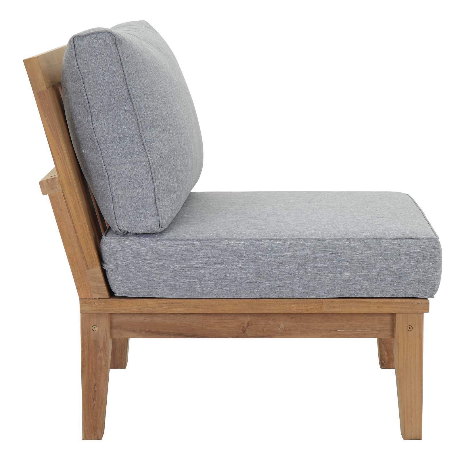 Modway EEI-1823 Marina 2 Piece Outdoor Patio Teak Sofa Set - Natural White | Outdoor Sofas, Loveseats & Sectionals | 