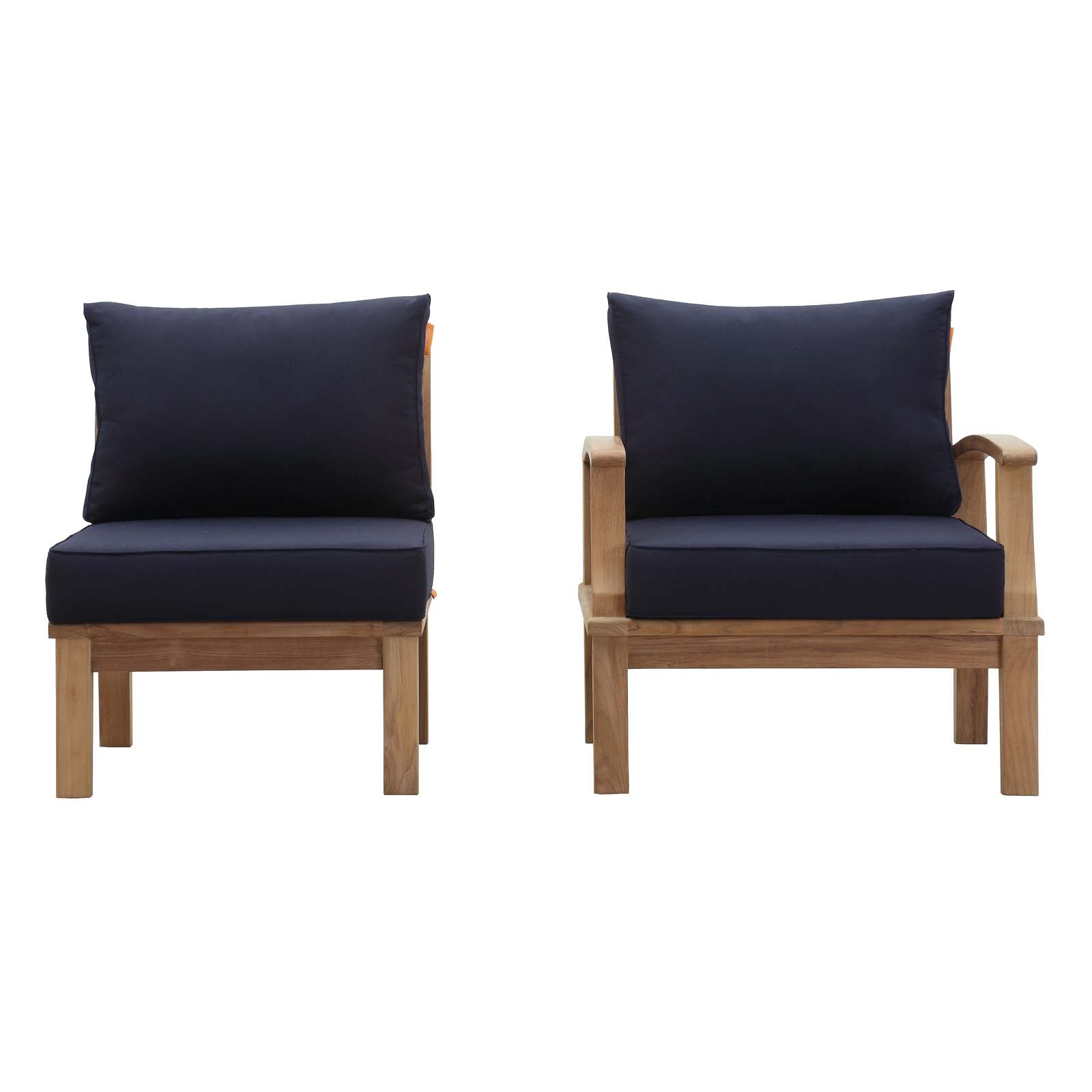 Modway EEI-1823 Marina 2 Piece Outdoor Patio Teak Sofa Set - Natural White | Outdoor Sofas, Loveseats & Sectionals | 