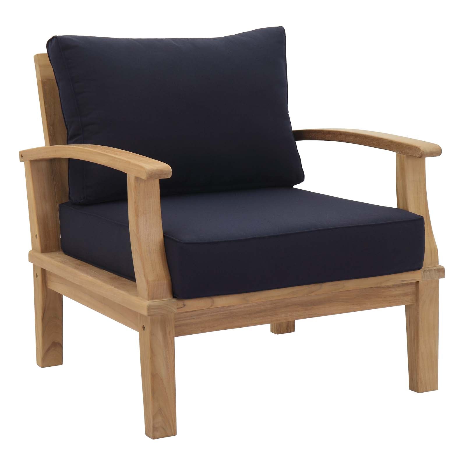 Modway EEI-1823 Marina 2 Piece Outdoor Patio Teak Sofa Set - Natural White | Outdoor Sofas, Loveseats & Sectionals | 