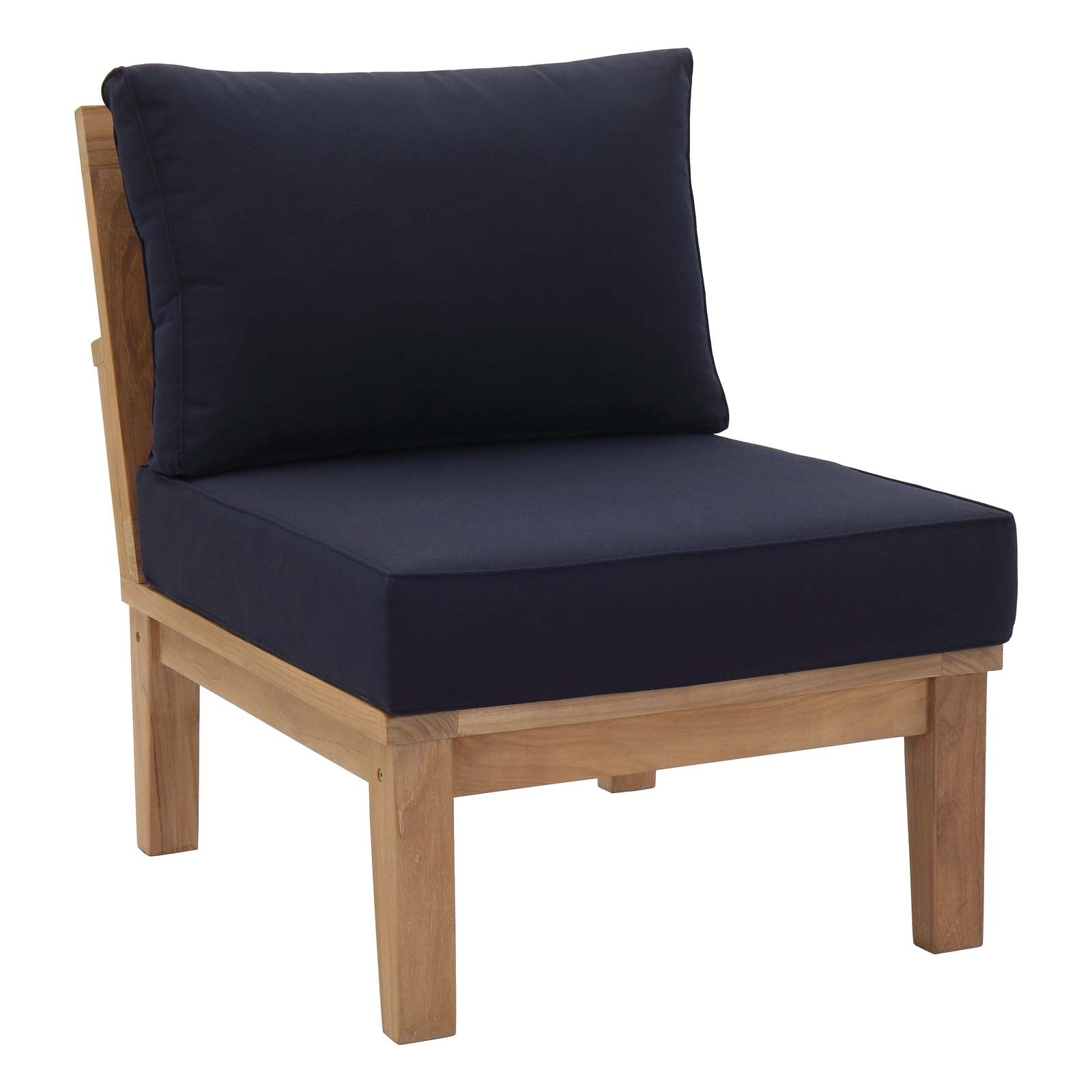 Modway EEI-1823 Marina 2 Piece Outdoor Patio Teak Sofa Set - Natural White | Outdoor Sofas, Loveseats & Sectionals | 