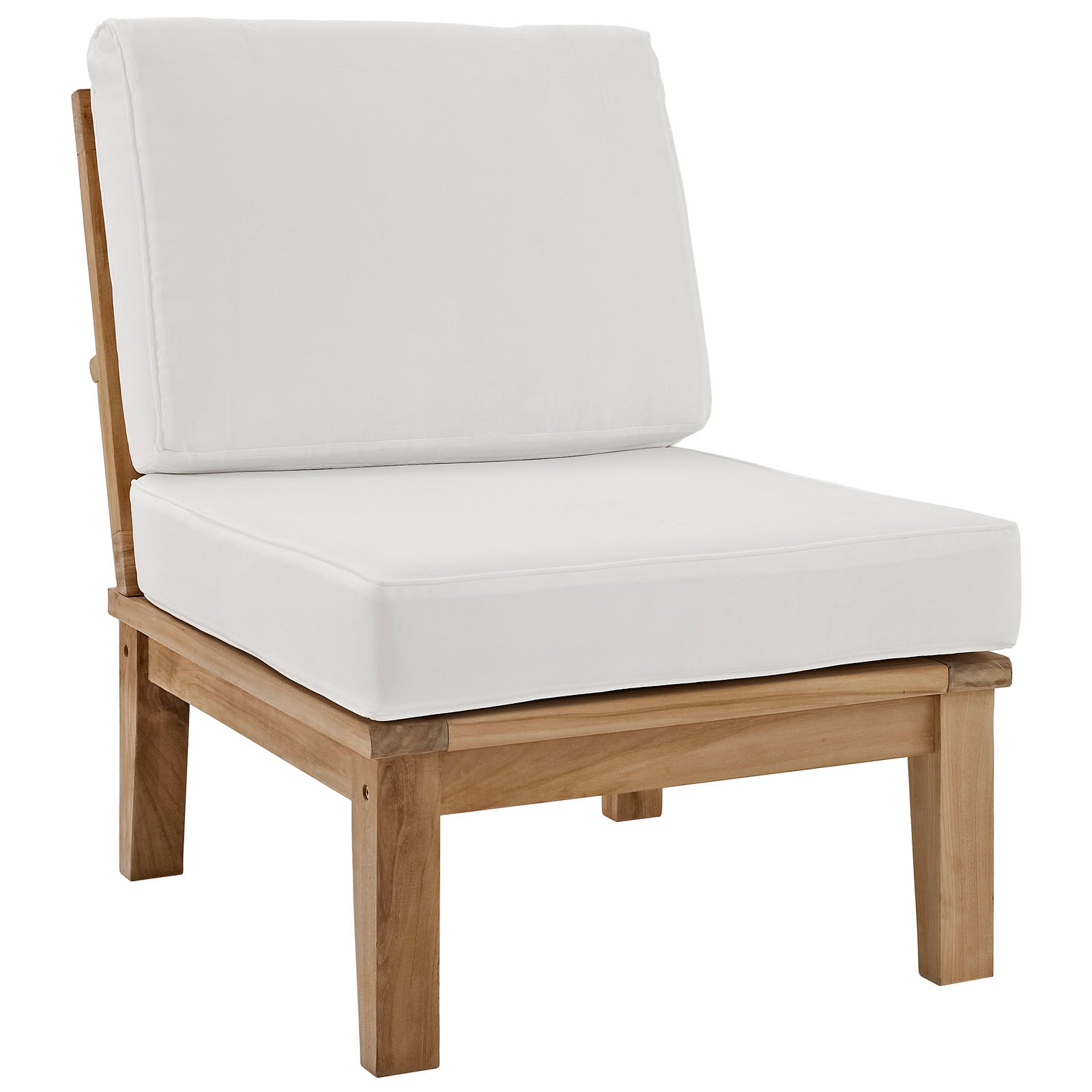 Modway EEI-1823 Marina 2 Piece Outdoor Patio Teak Sofa Set - Natural White | Outdoor Sofas, Loveseats & Sectionals | 