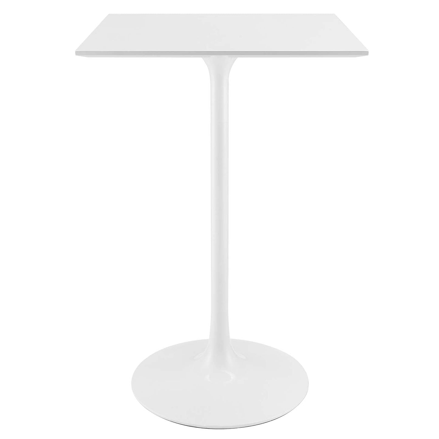 modway Lippa 28" Square Wood Top Bar Table White - EEI-1826