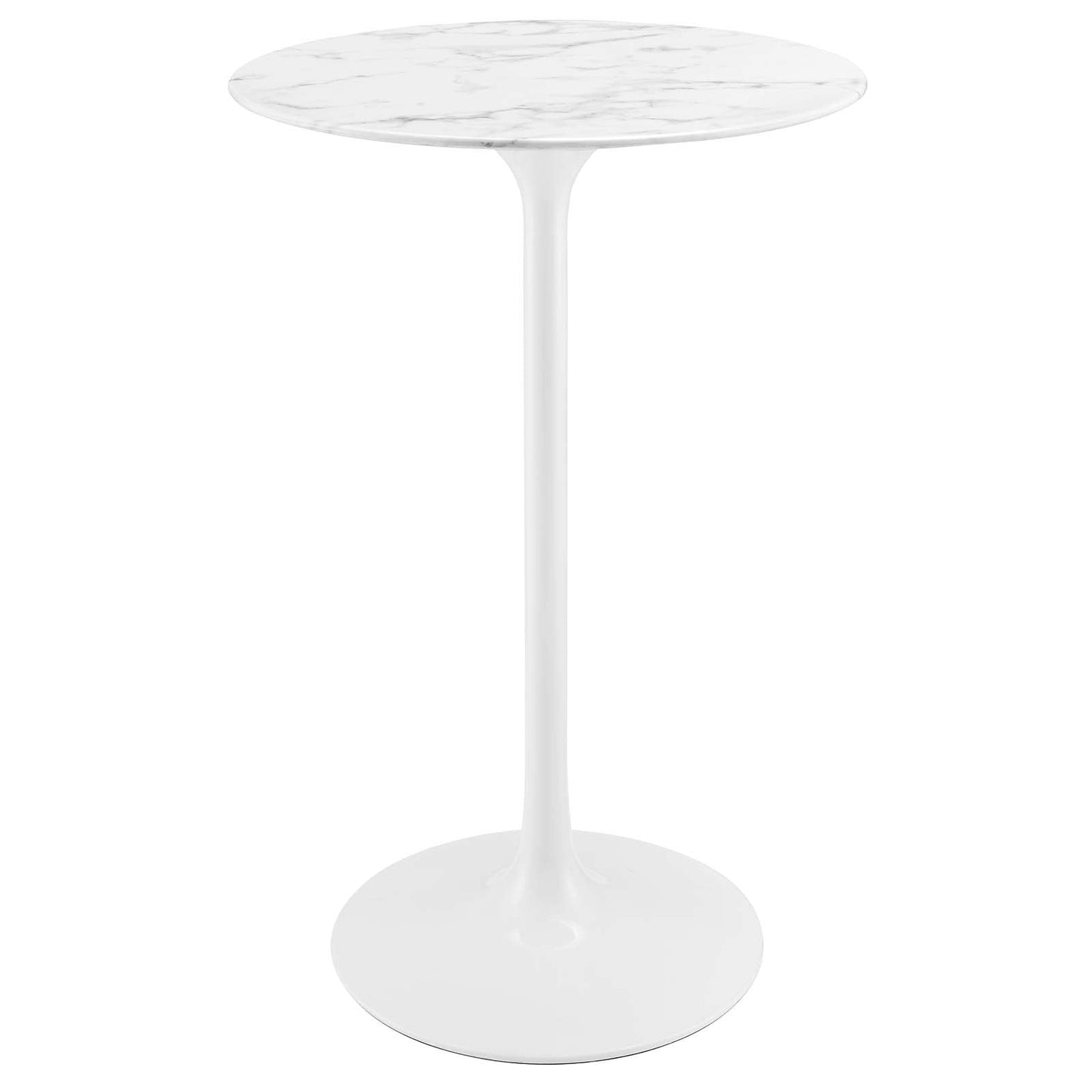 Modway Lippa 28" Artificial Marble Bar Table in White - EEI-1827
