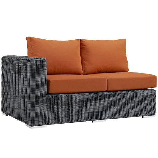 Summon Outdoor Patio Sunbrella® Left Arm Loveseat By Modway | Outdoor Sofas, Loveseats & Sectionals | Modishstore