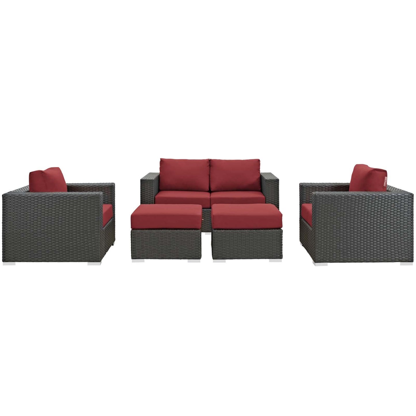 Modway Sojourn 5 Piece Outdoor Patio Sunbrella® Sectional Set