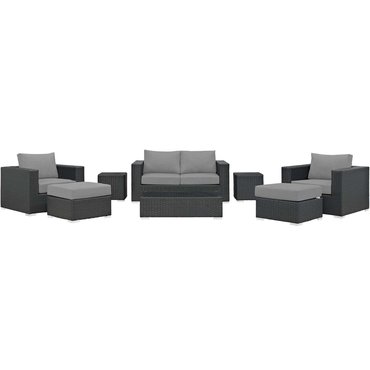 Modway Sojourn 8 Piece Outdoor Patio Sunbrella® Sectional Set