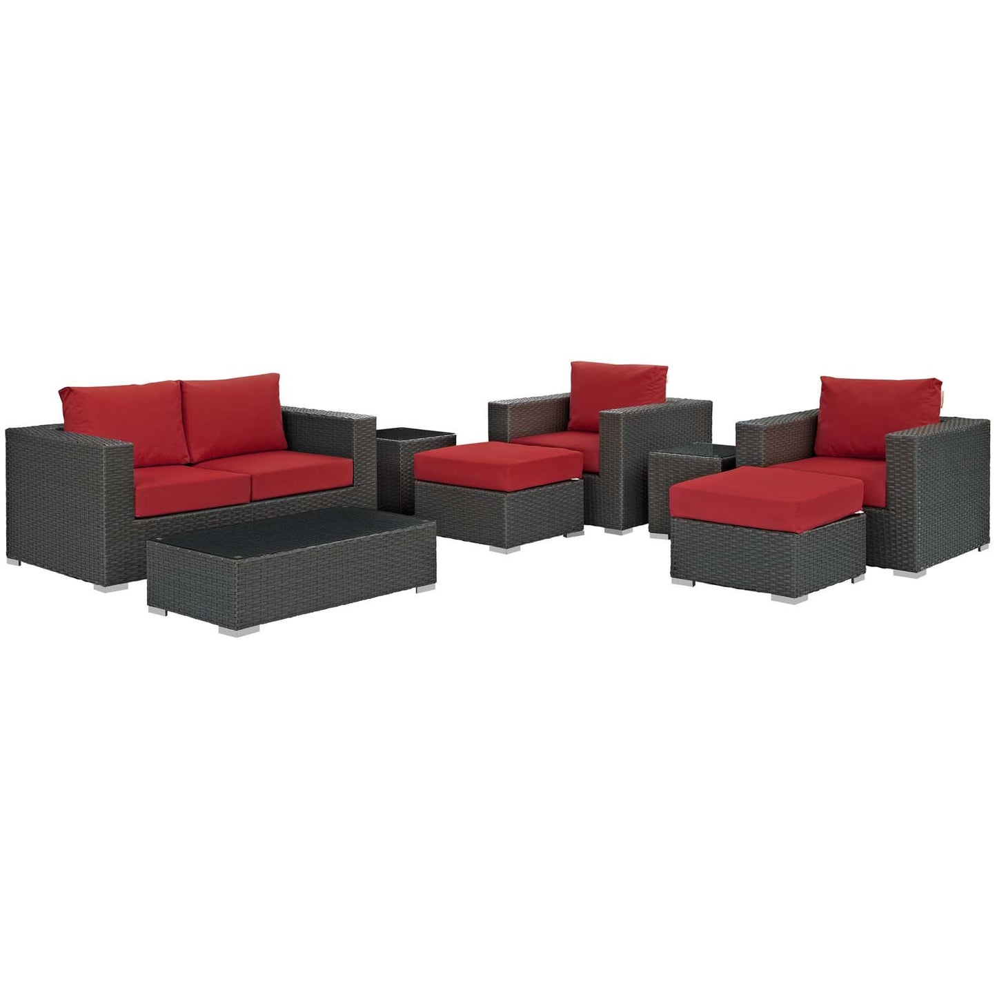 Modway Sojourn 8 Piece Outdoor Patio Sunbrella® Sectional Set