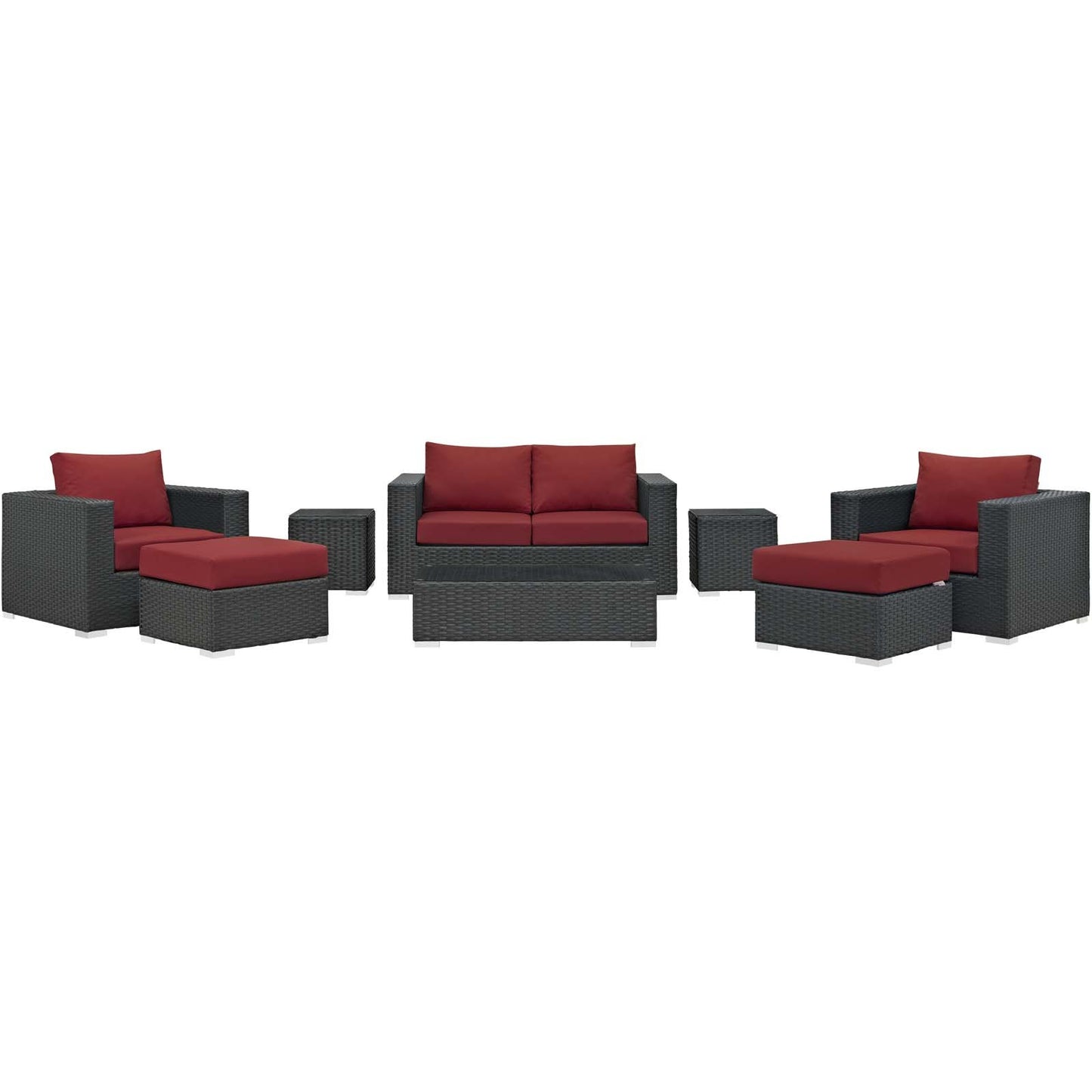 Modway Sojourn 8 Piece Outdoor Patio Sunbrella® Sectional Set