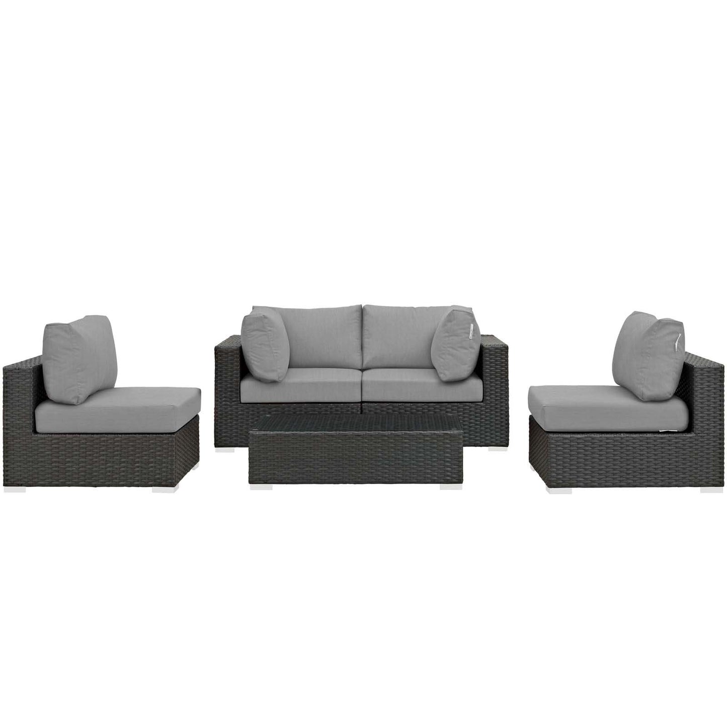Modway Sojourn 5 Piece Outdoor Patio Sunbrella® Sectional Set