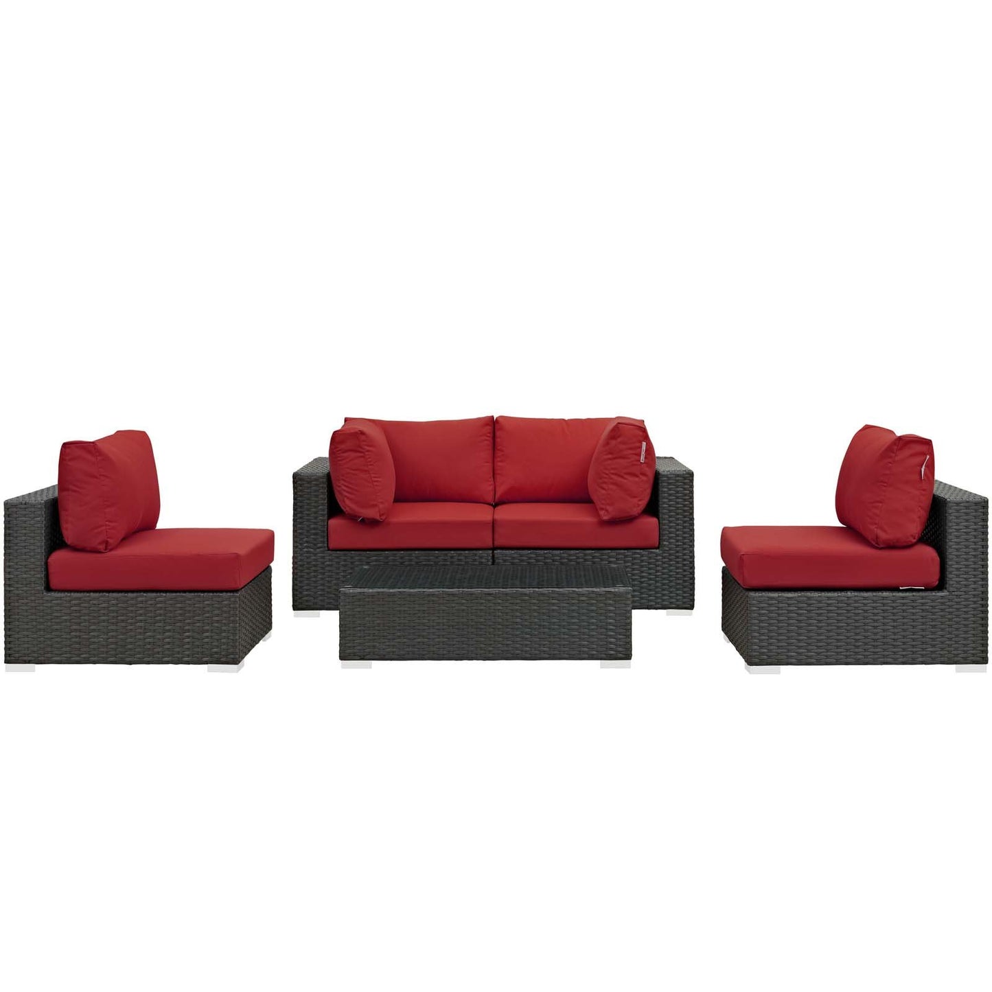 Modway Sojourn 5 Piece Outdoor Patio Sunbrella® Sectional Set