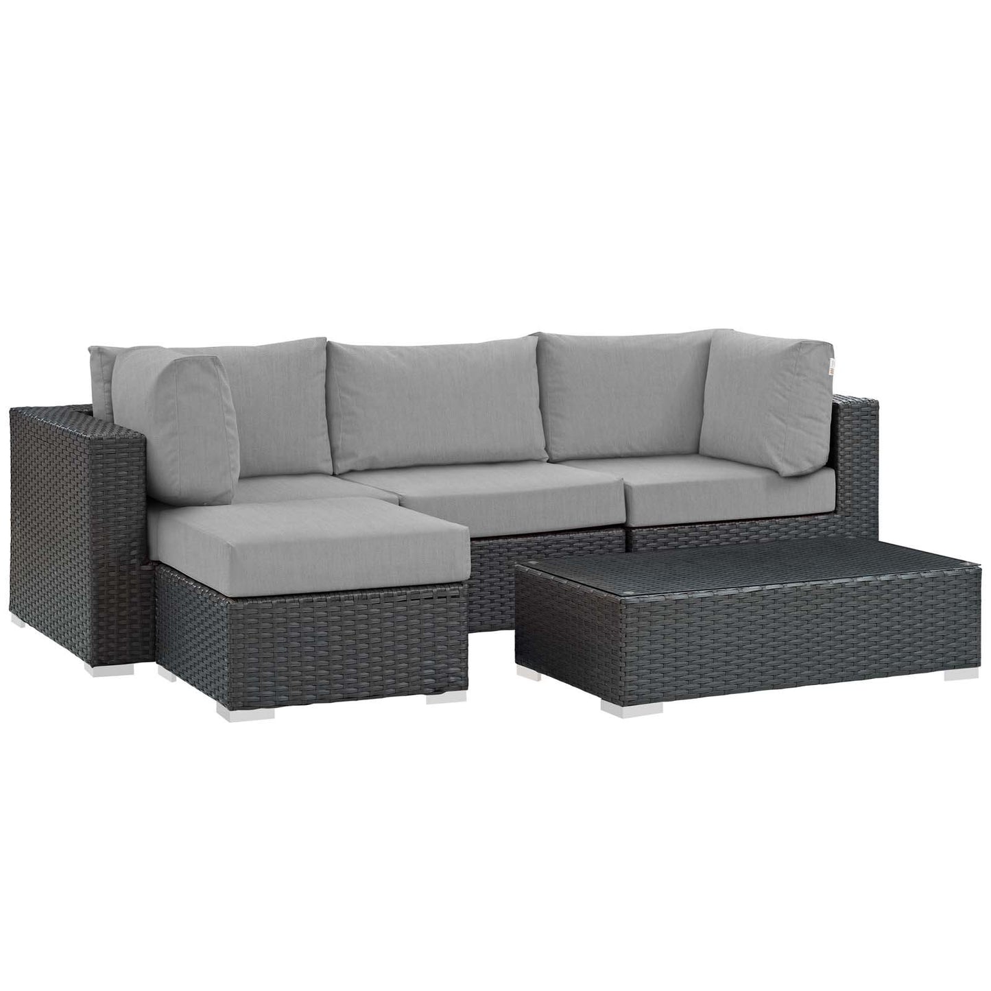 Modway Sojourn 5 Piece Outdoor Patio Sunbrella® Sectional Set