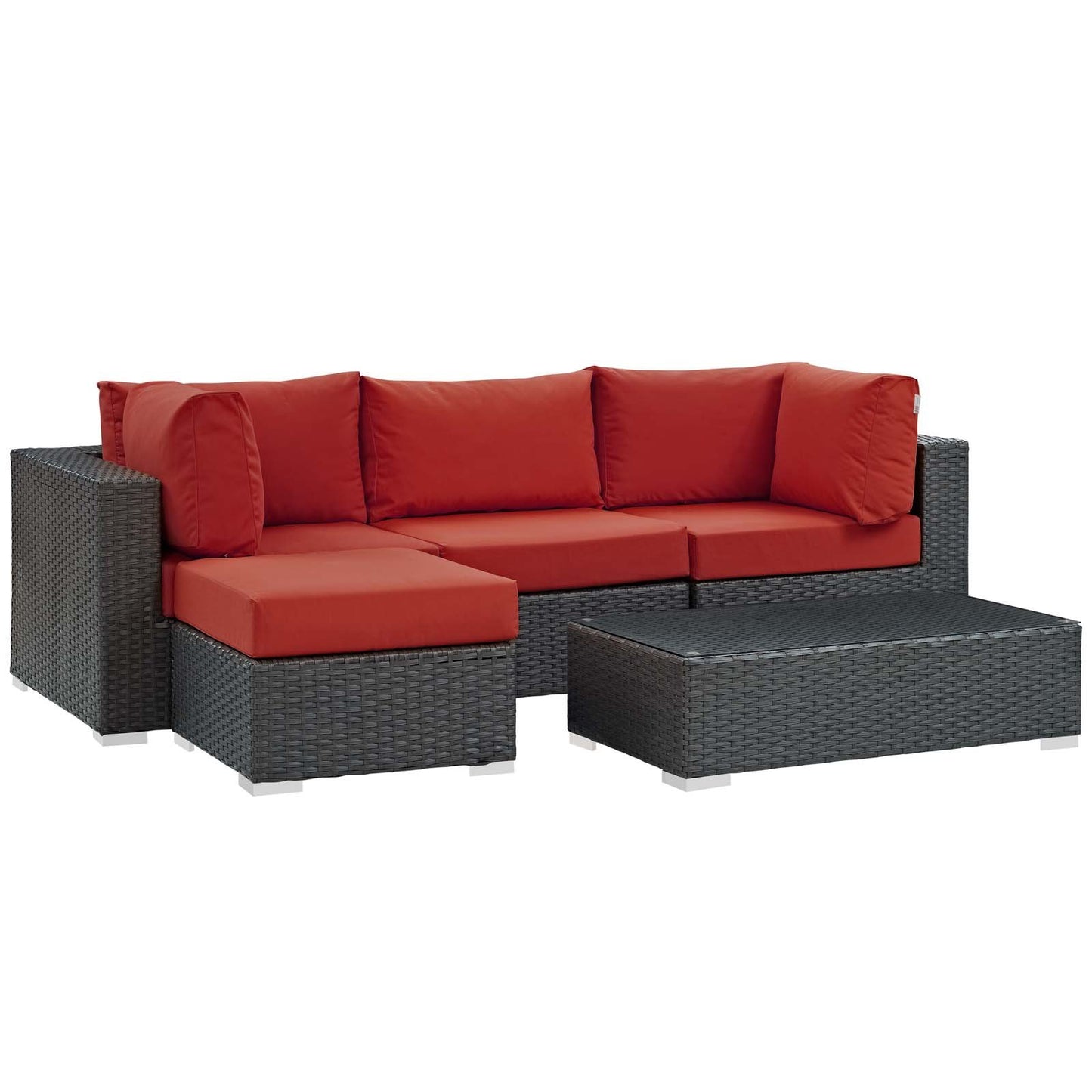 Modway Sojourn 5 Piece Outdoor Patio Sunbrella® Sectional Set