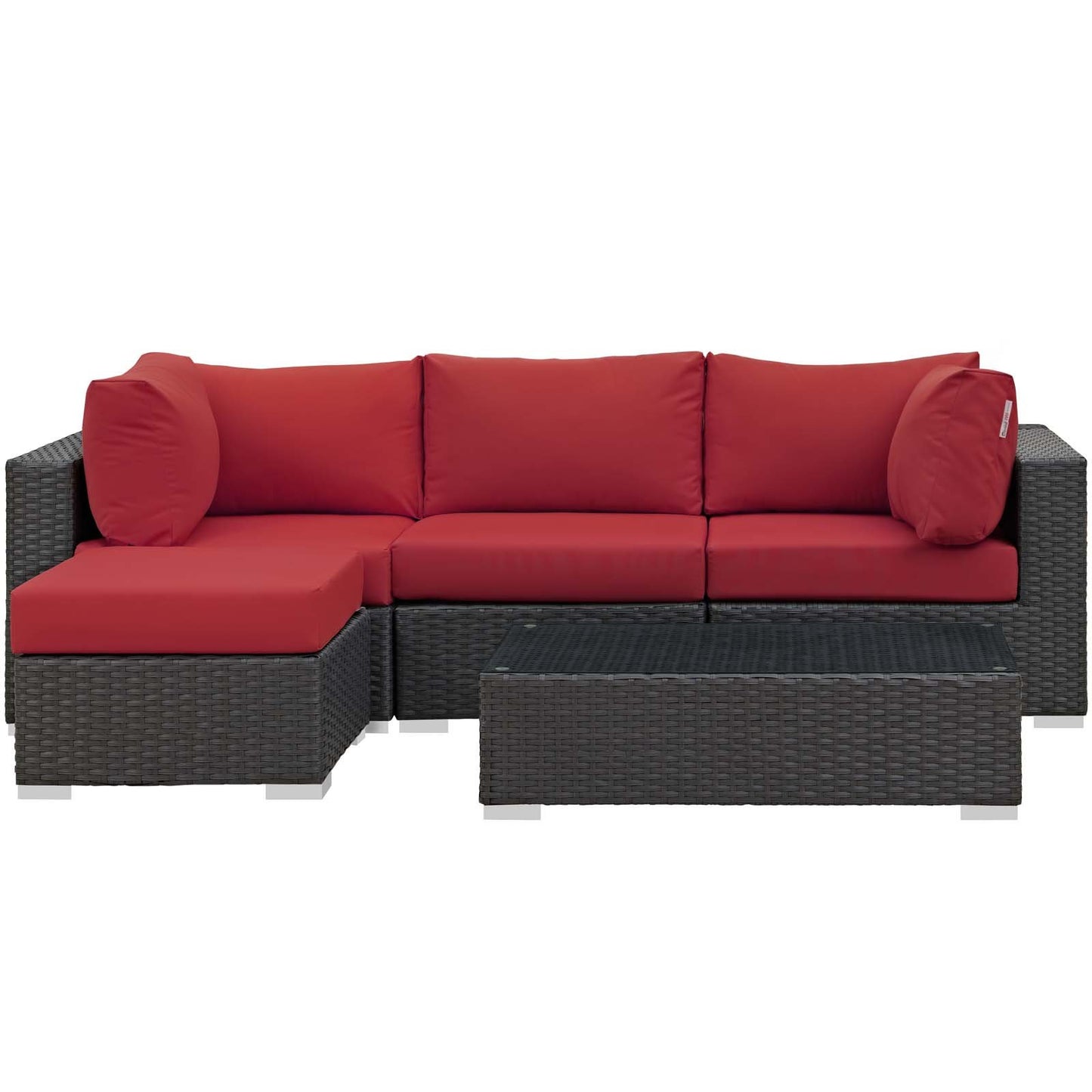 Modway Sojourn 5 Piece Outdoor Patio Sunbrella® Sectional Set