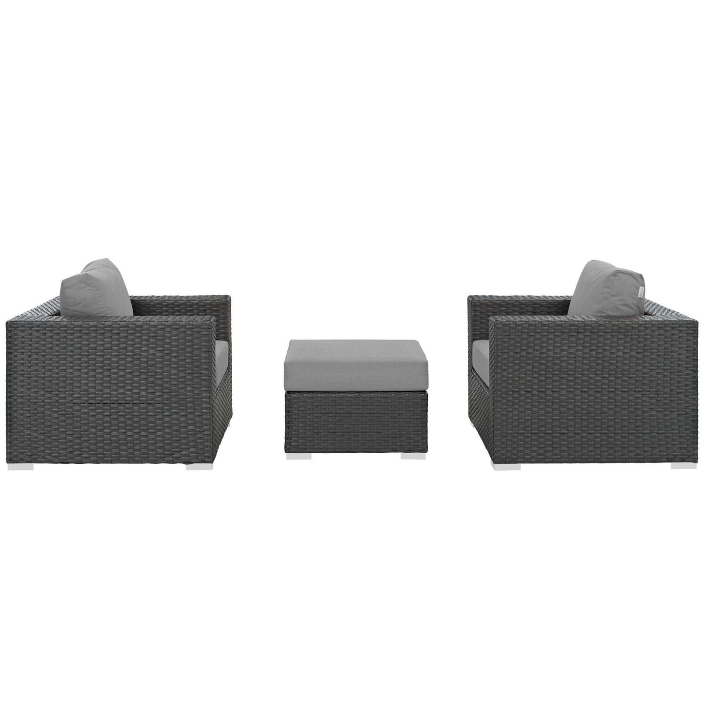 Modway Sojourn 3 Piece Outdoor Patio Sunbrella® Sectional Set