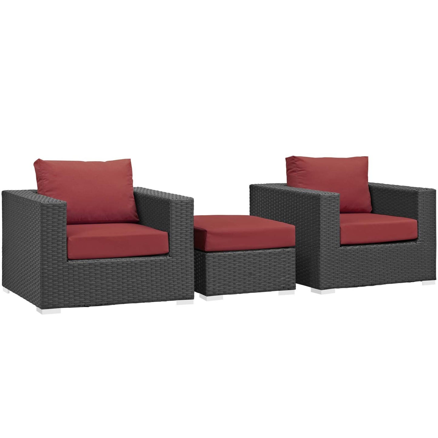 Modway Sojourn 3 Piece Outdoor Patio Sunbrella® Sectional Set