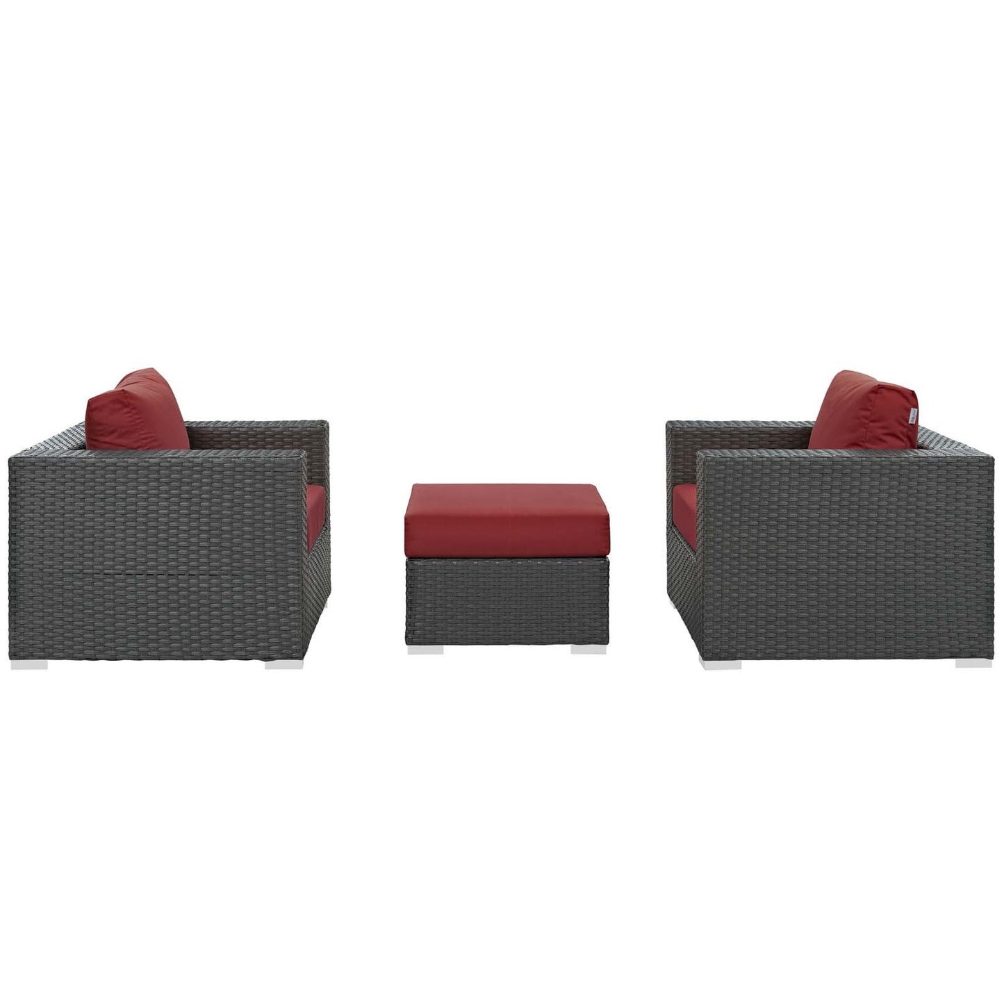 Modway Sojourn 3 Piece Outdoor Patio Sunbrella® Sectional Set