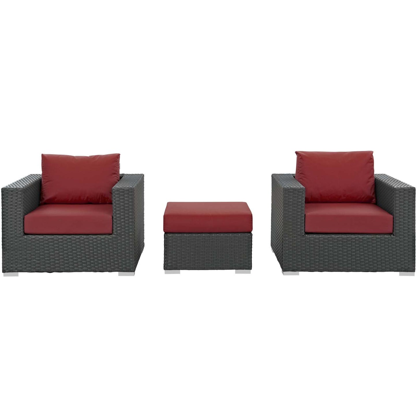 Modway Sojourn 3 Piece Outdoor Patio Sunbrella® Sectional Set