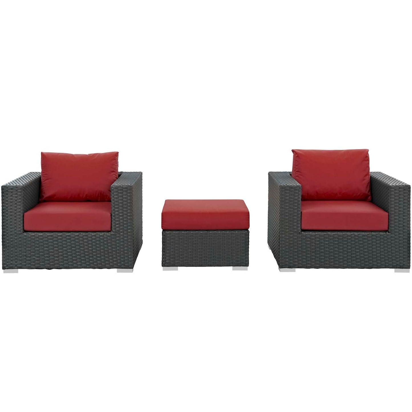 Modway Sojourn 3 Piece Outdoor Patio Sunbrella Sectional Set - EEI-1891 | Outdoor Sofas, Loveseats & Sectionals | Modishstore-24