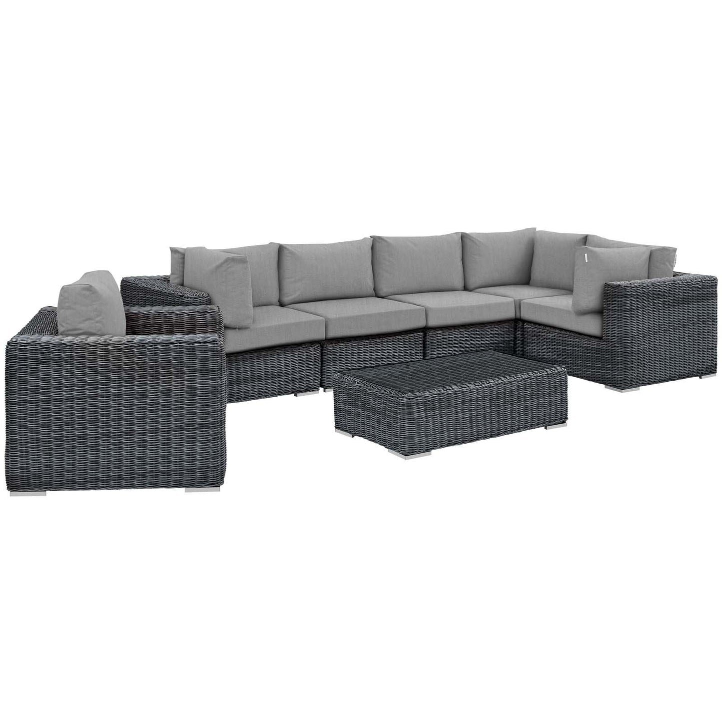 Modway Summon 7 Piece Outdoor Patio Sunbrella® Sectional Set