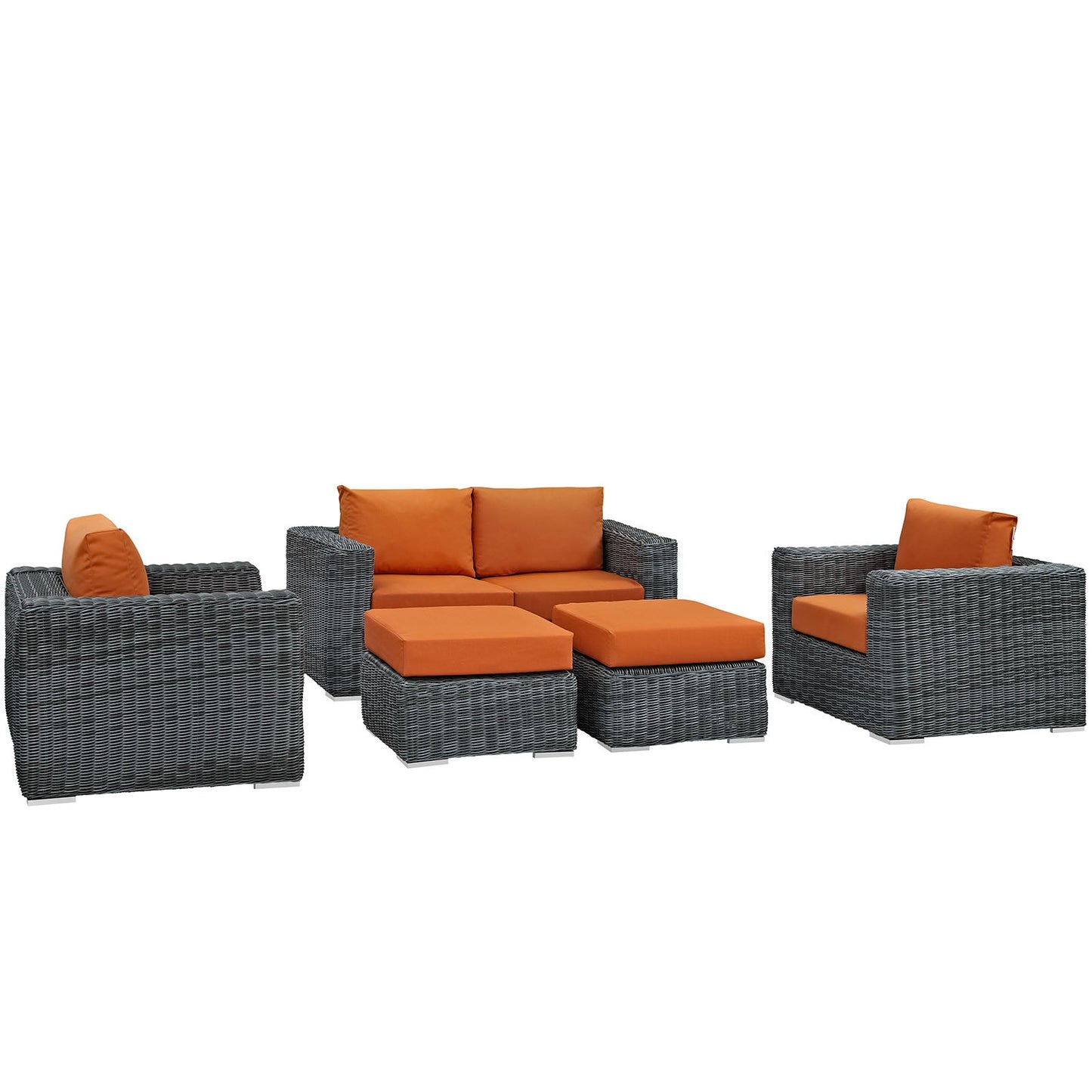 Modway Summon 5 Piece Outdoor Patio Sunbrella Sectional Set - EEI-1893