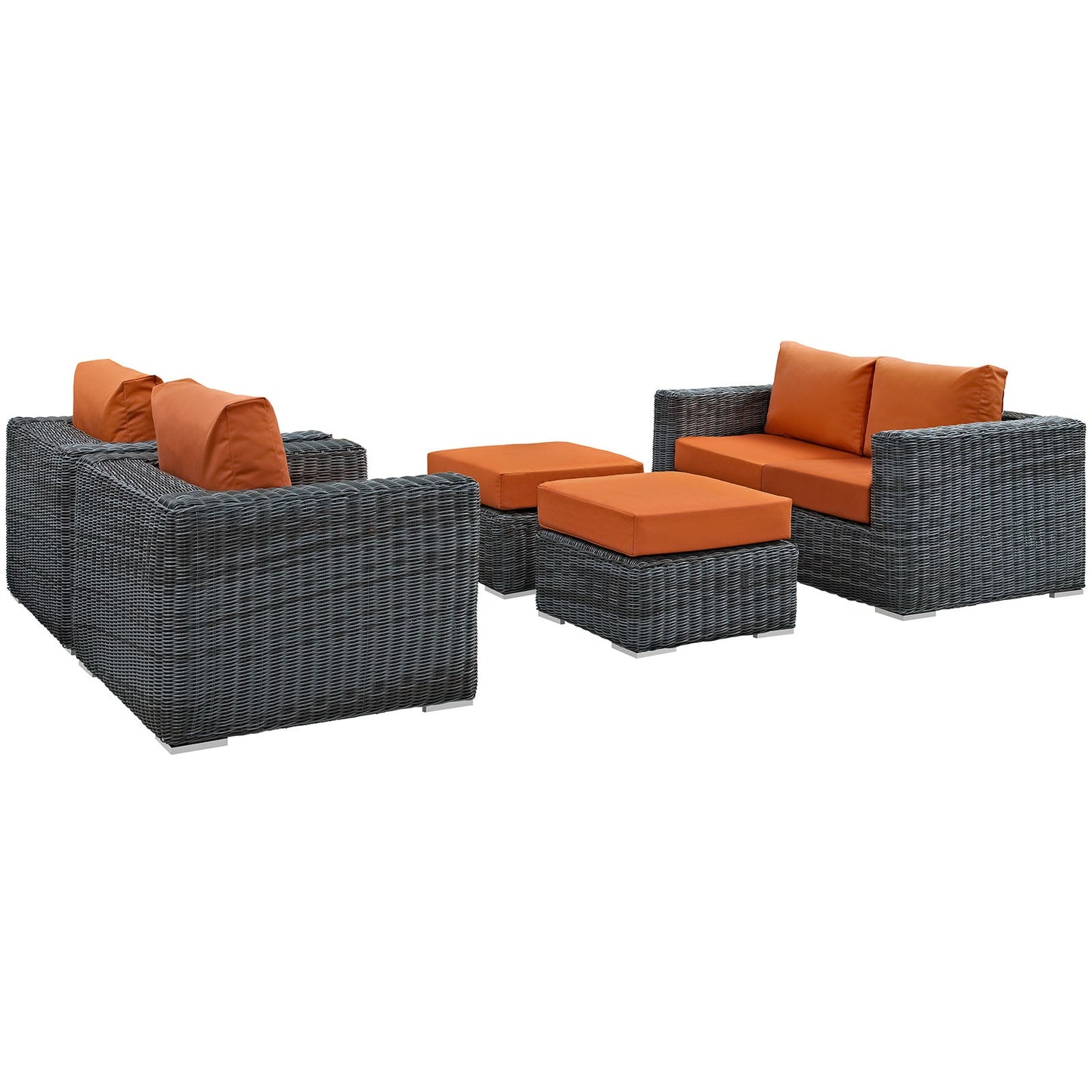Modway Summon 5 Piece Outdoor Patio Sunbrella Sectional Set - EEI-1893