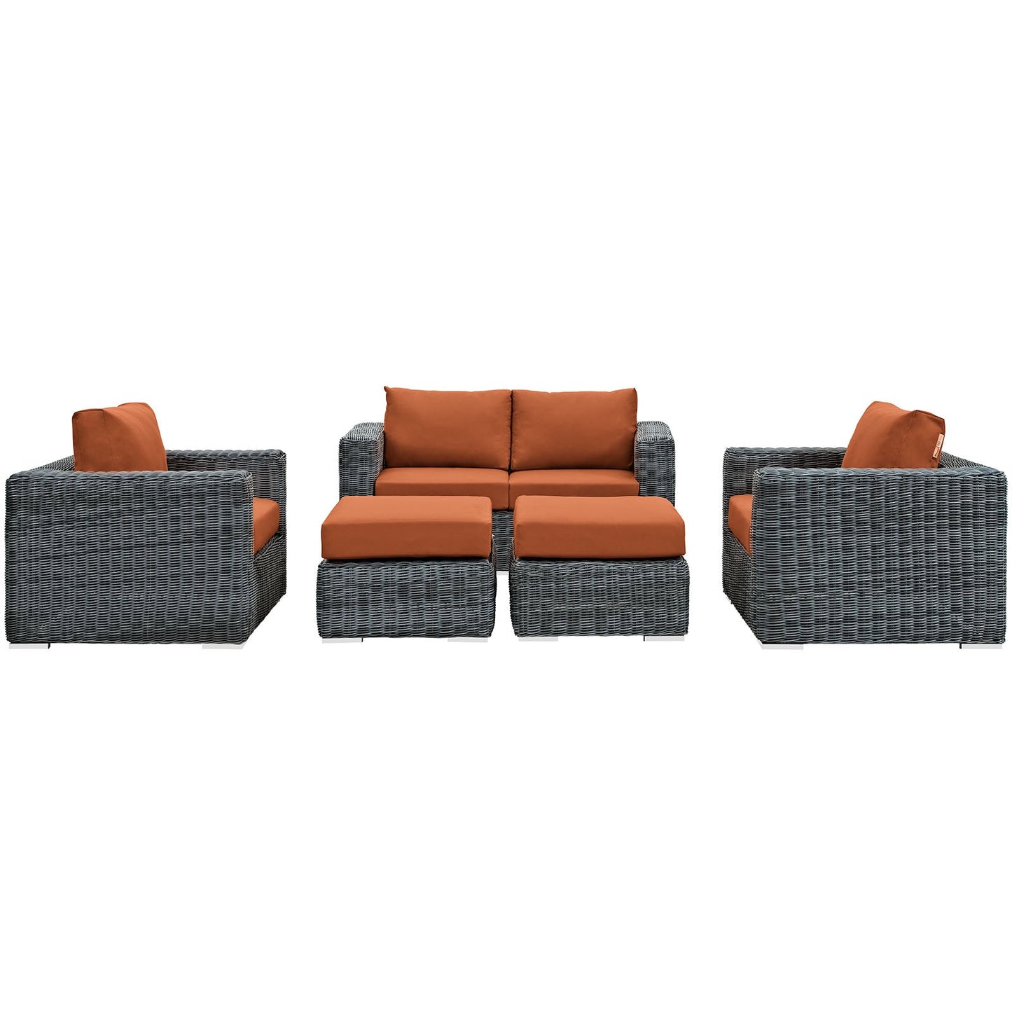 Modway Summon 5 Piece Outdoor Patio Sunbrella Sectional Set - EEI-1893