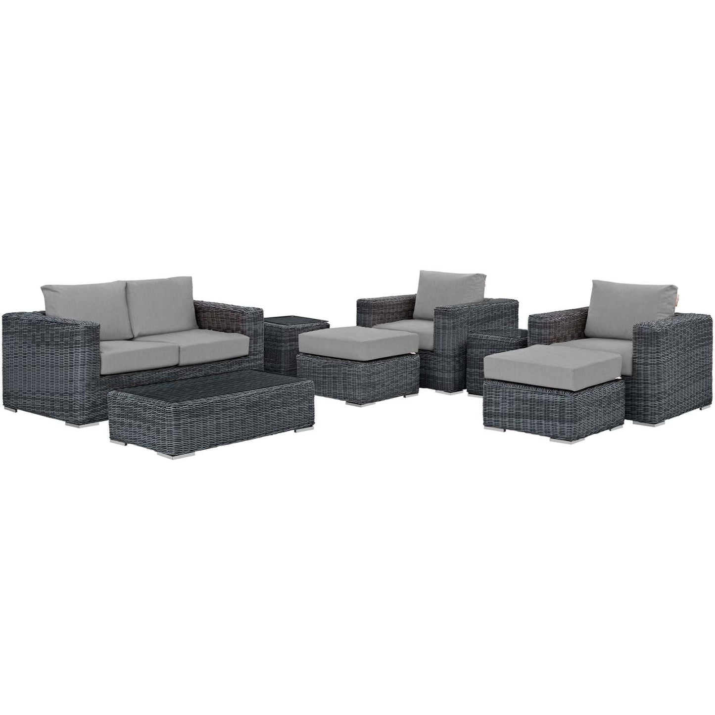 Modway Summon 8 Piece Outdoor Patio Sunbrella® Sectional Set