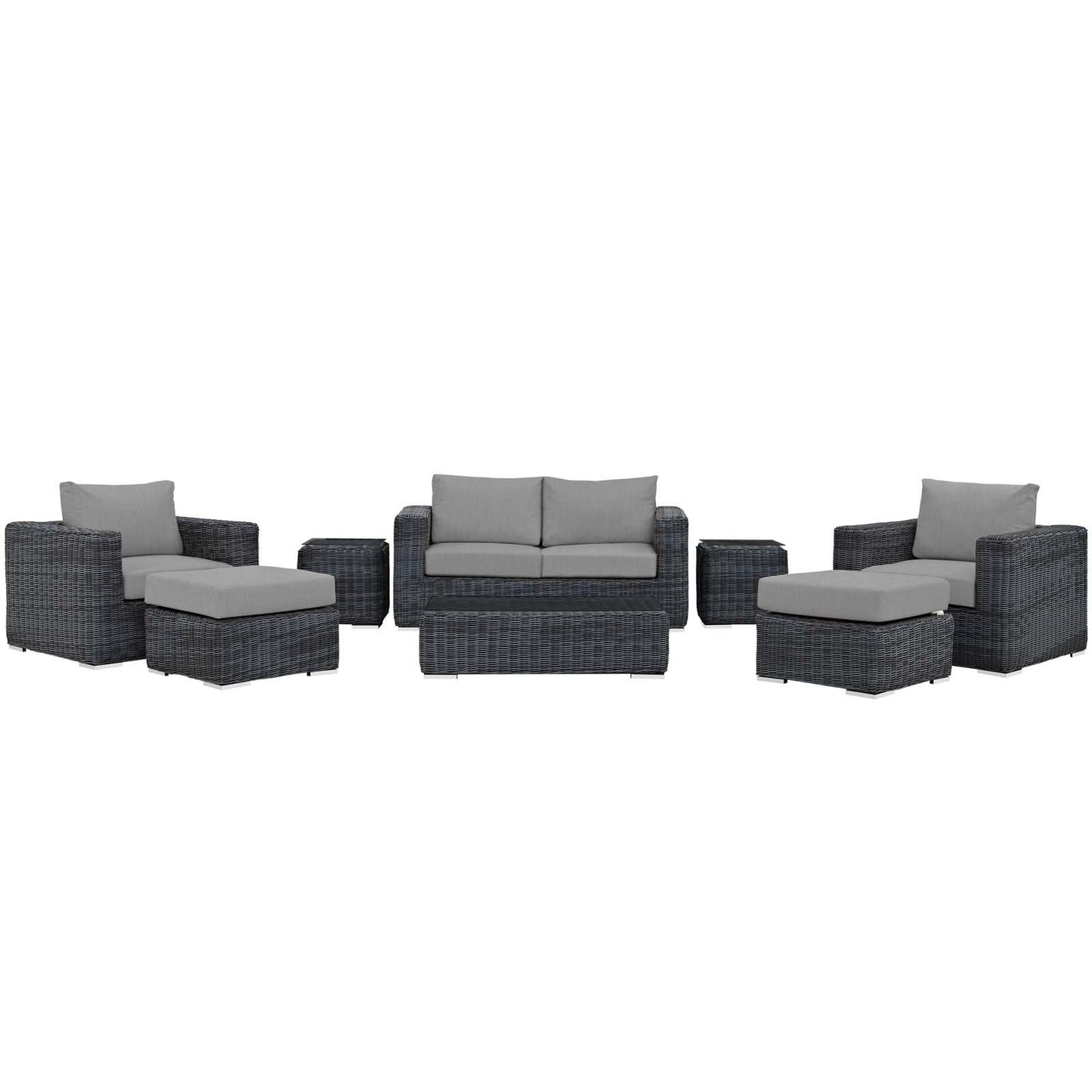 Modway Summon 8 Piece Outdoor Patio Sunbrella® Sectional Set