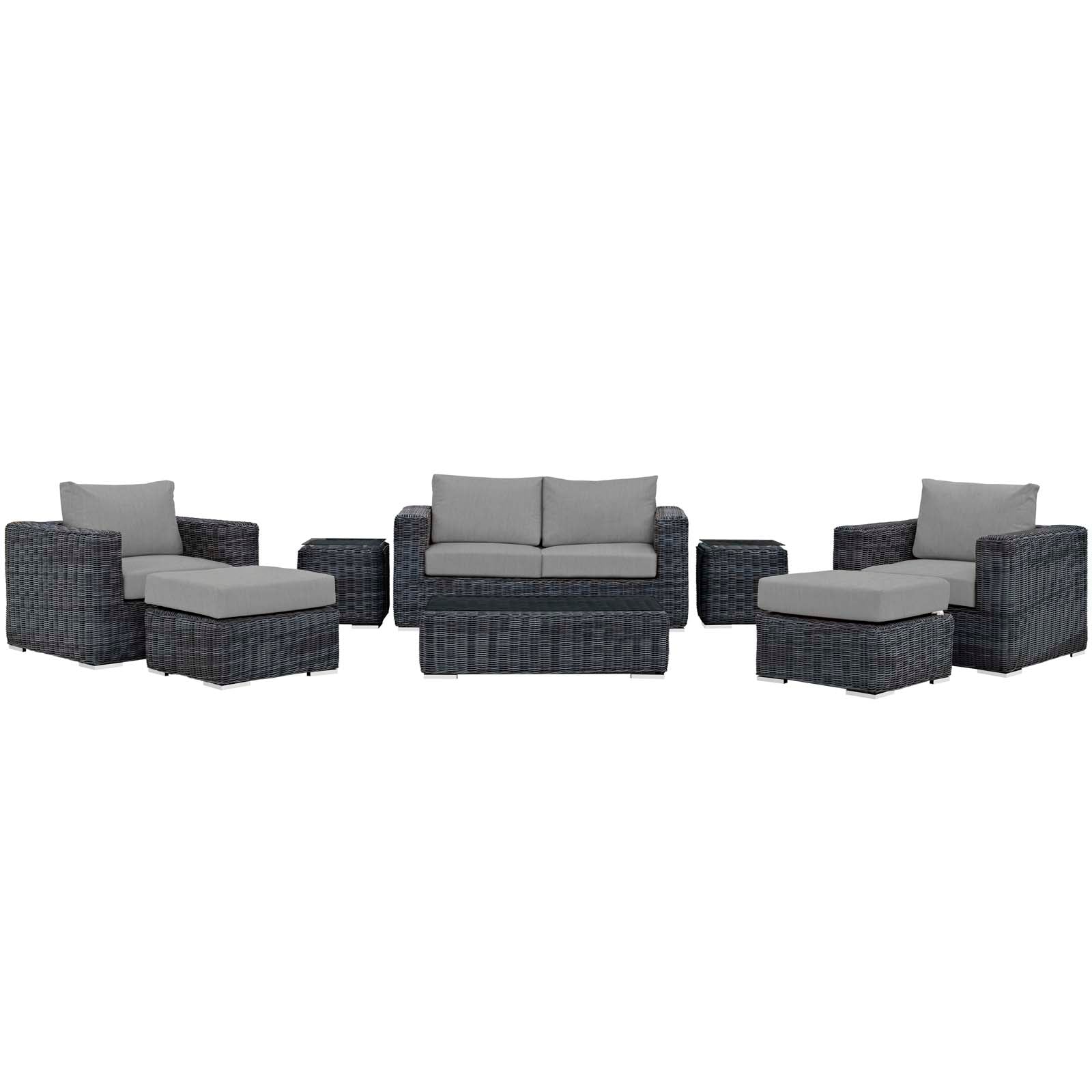 Modway Summon 8 Piece Outdoor Patio Sectional Set | Outdoor Sofas, Loveseats & Sectionals | Modishstore-26