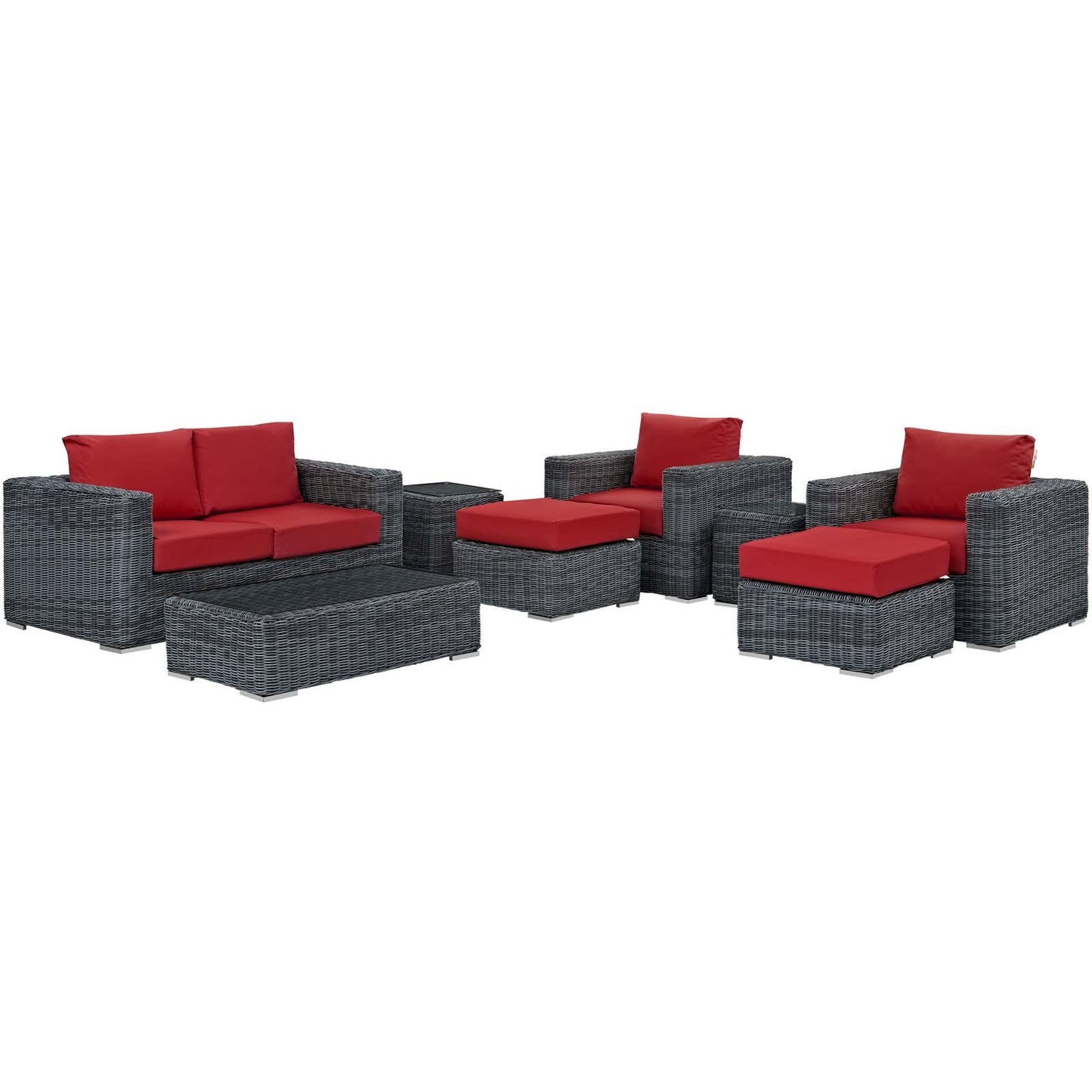 Modway Summon 8 Piece Outdoor Patio Sunbrella® Sectional Set