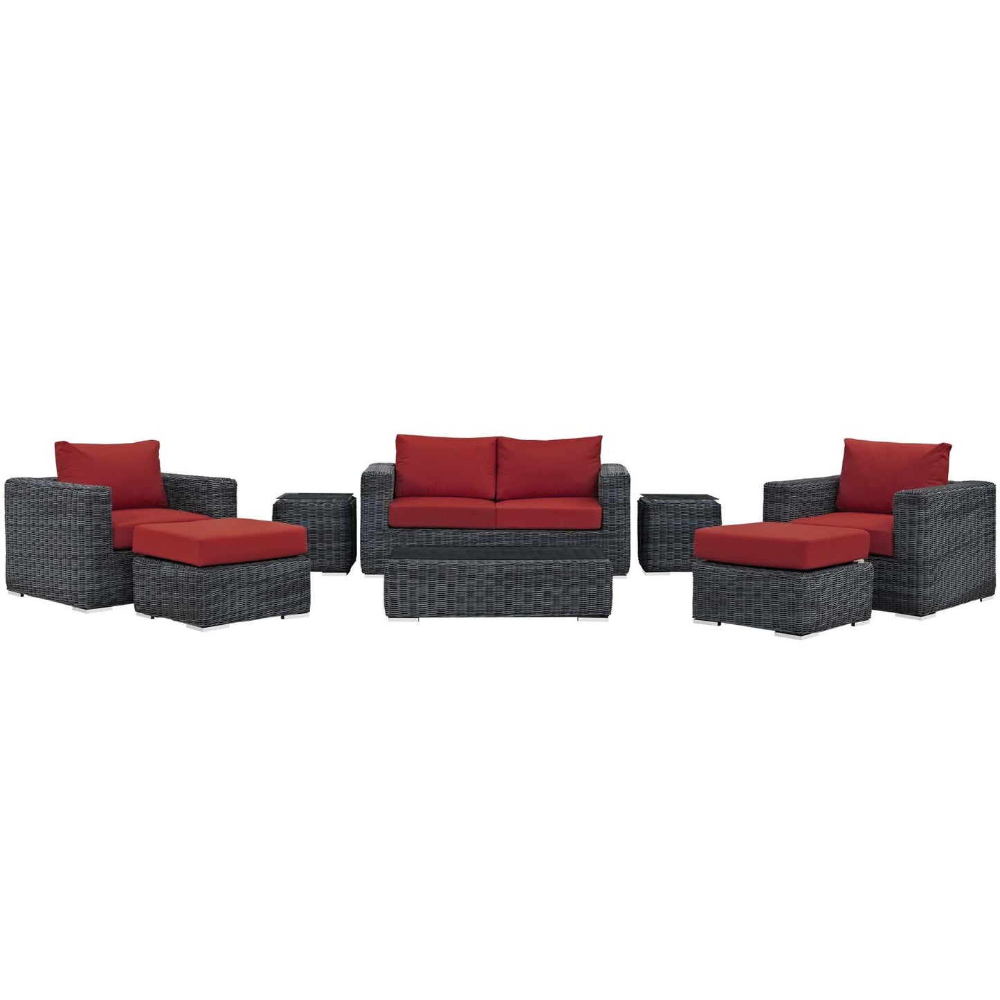 Modway Summon 8 Piece Outdoor Patio Sunbrella® Sectional Set