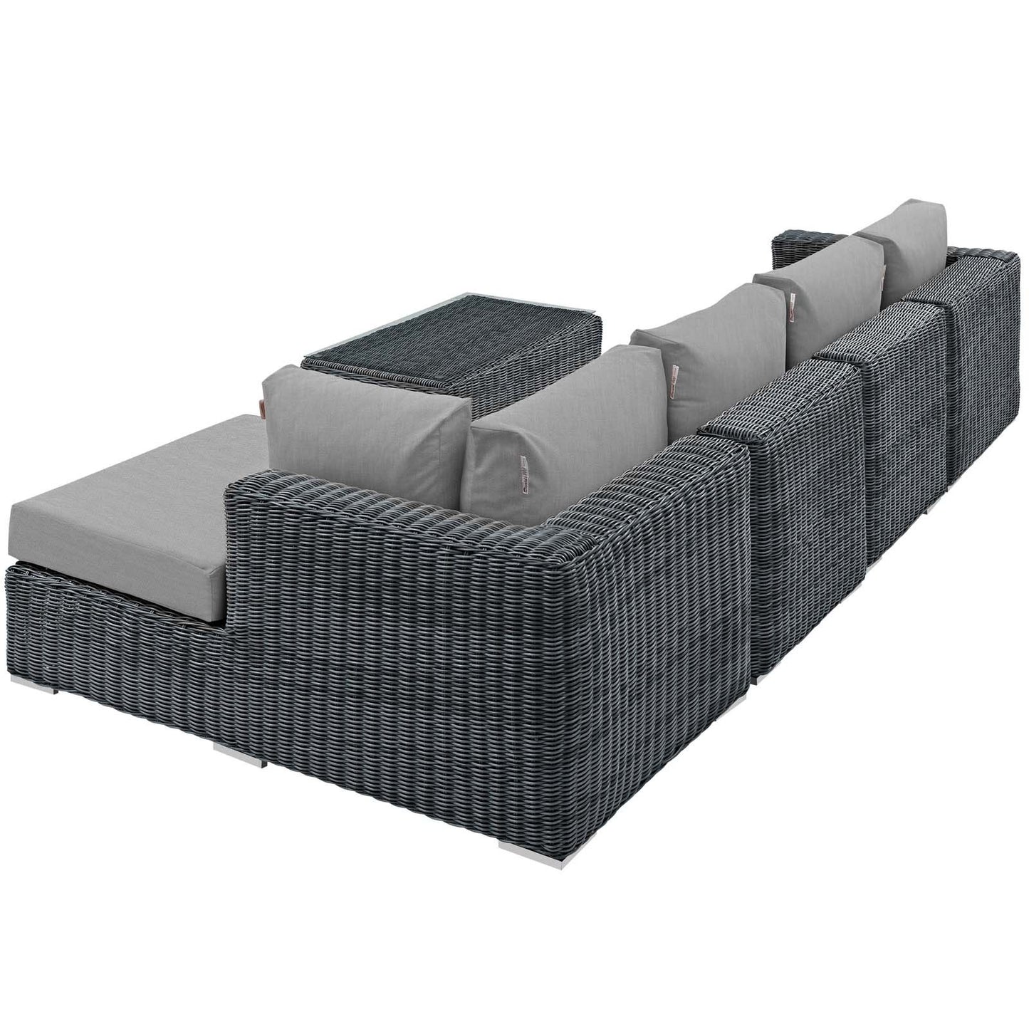Modway Summon 5 Piece Outdoor Patio Sunbrella® Sectional Set