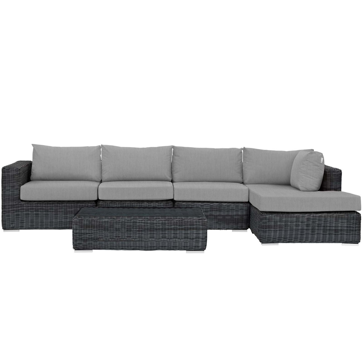 Modway Summon 5 Piece Outdoor Patio Sunbrella® Sectional Set