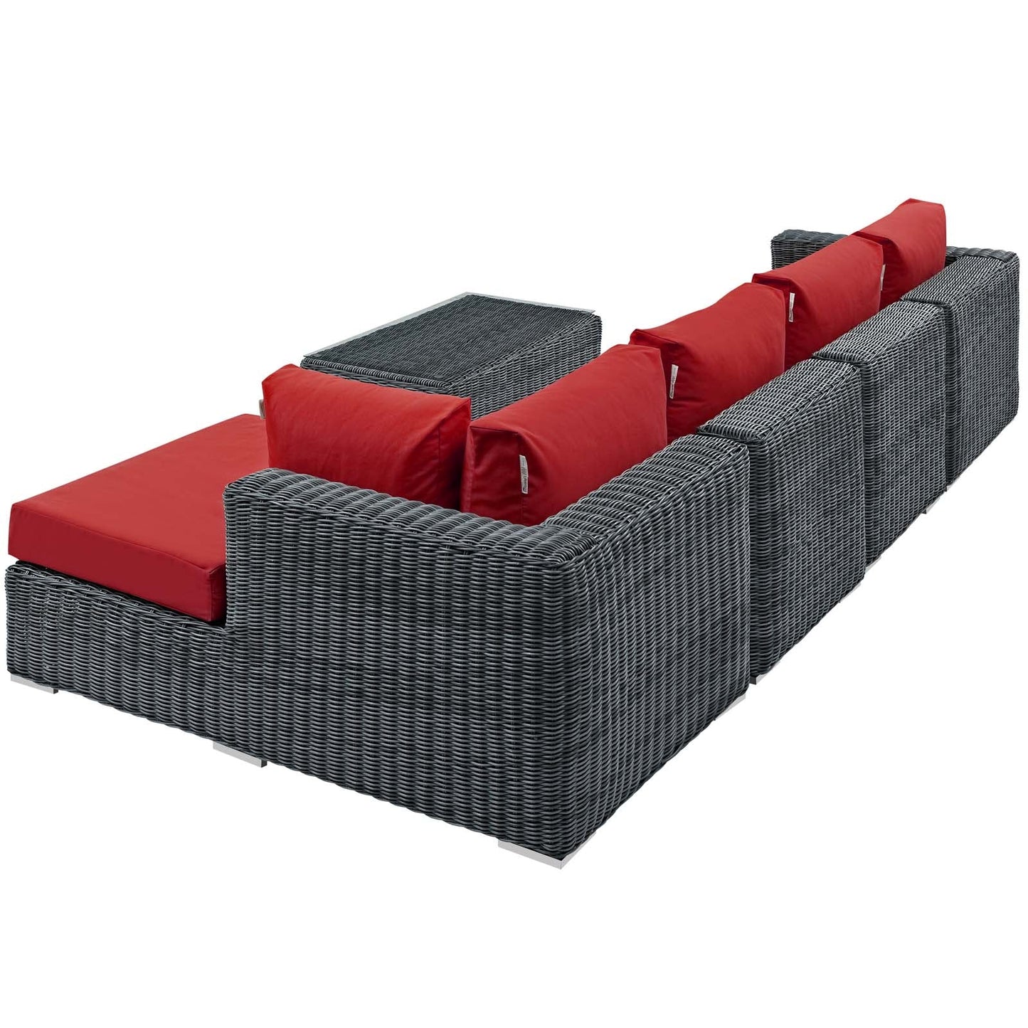 Summon 5 Piece Outdoor Patio Sunbrella® Sectional Set By Modway - EEI-1900