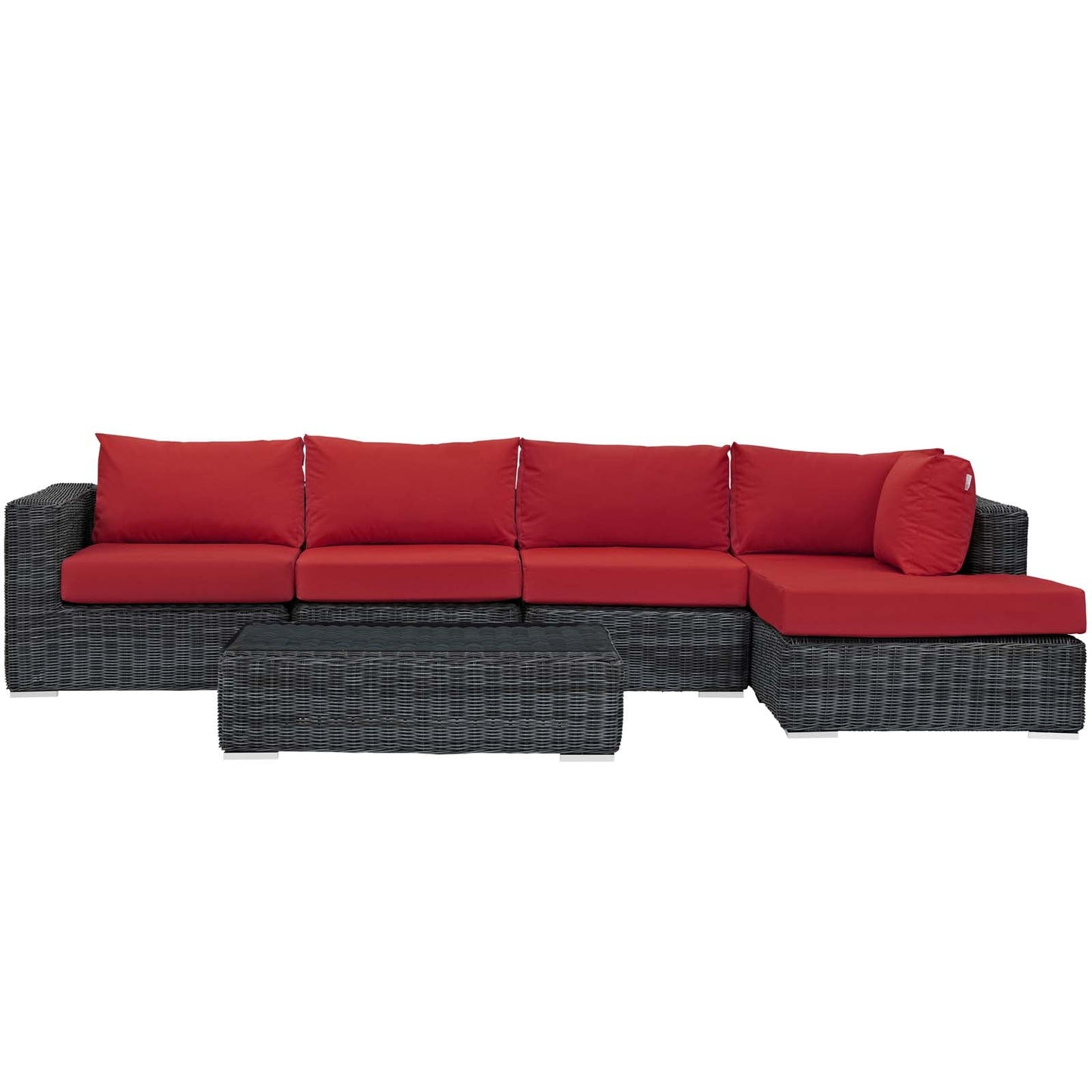 Summon 5 Piece Outdoor Patio Sunbrella® Sectional Set By Modway - EEI-1900