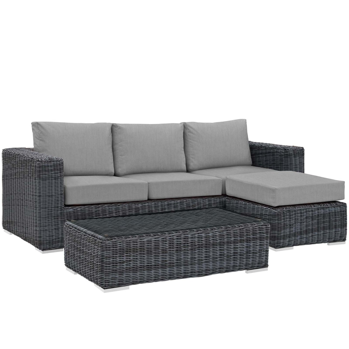 Modway Summon 3 Piece Outdoor Patio Sunbrella® Sectional Set