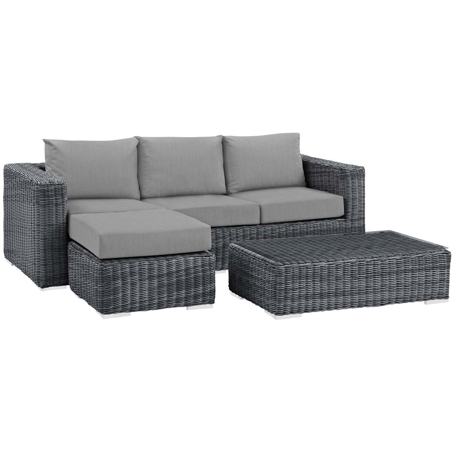 Modway Summon 3 Piece Outdoor Patio Sunbrella® Sectional Set