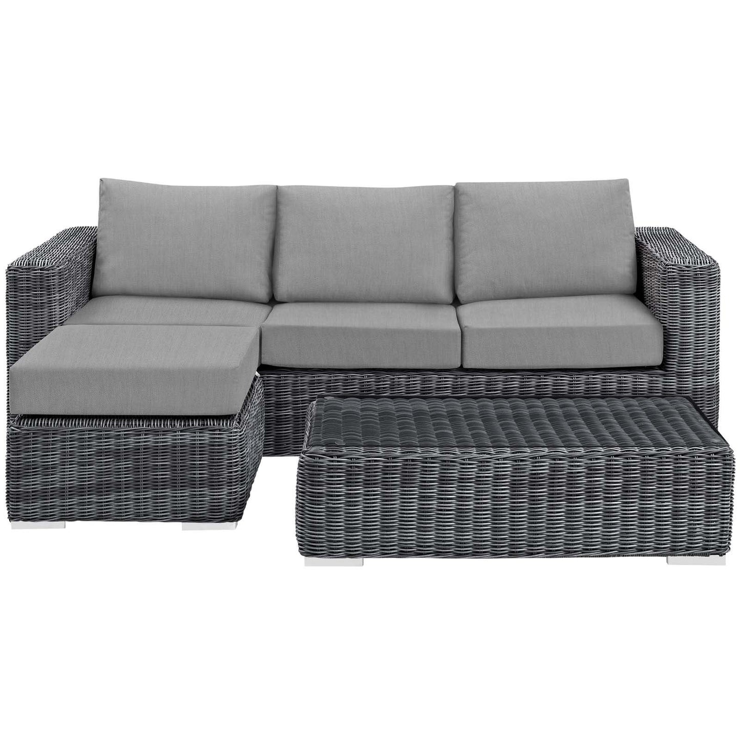 Modway Summon 3 Piece Outdoor Patio Sunbrella® Sectional Set