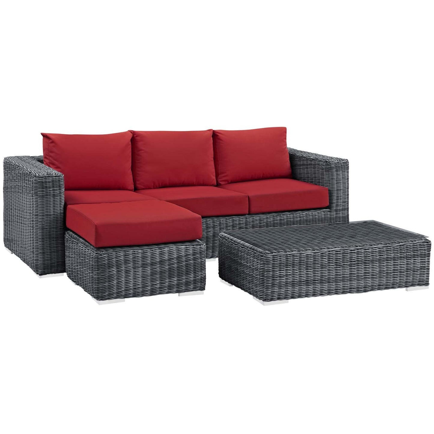 Modway Summon 3 Piece Outdoor Patio Sunbrella® Sectional Set