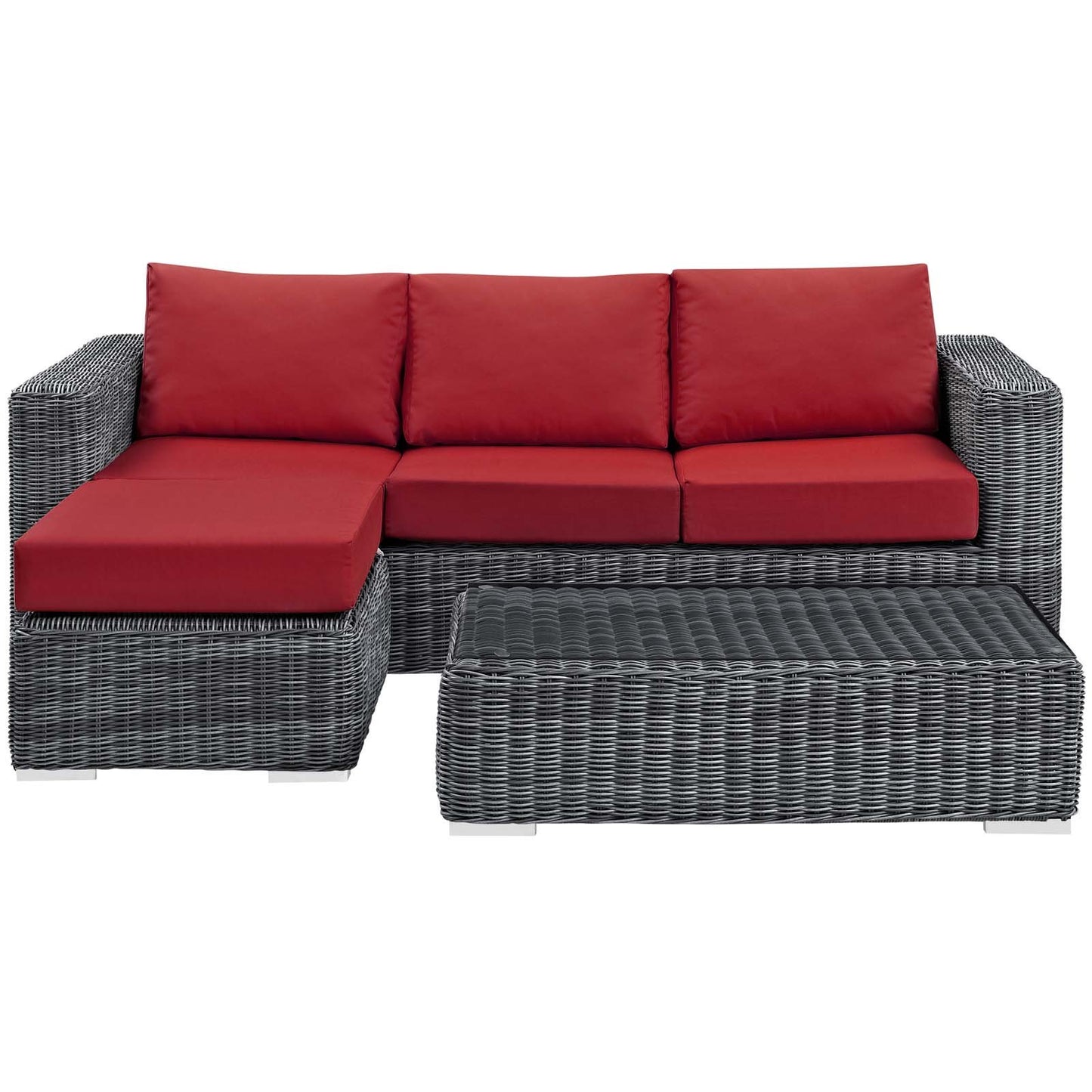 Modway Summon 3 Piece Outdoor Patio Sunbrella® Sectional Set