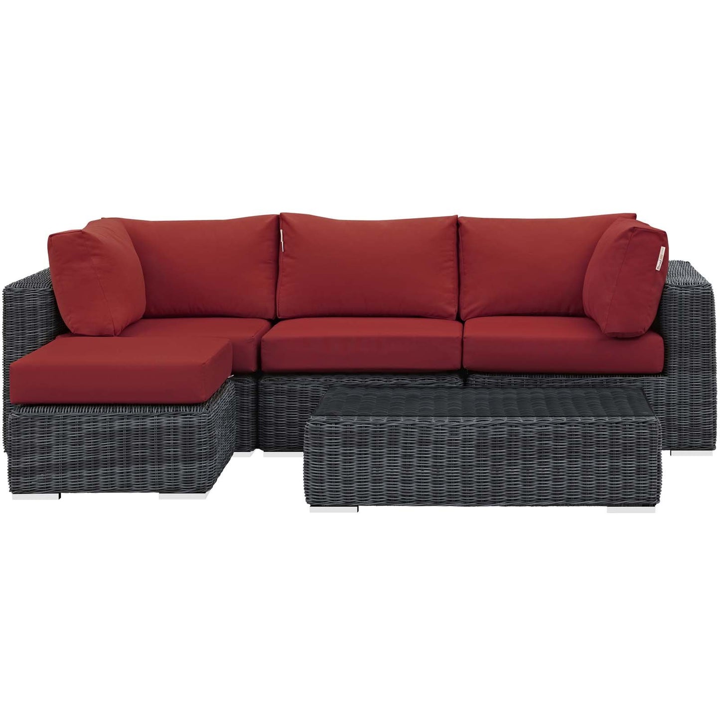 Modway Summon 5 Piece Outdoor Patio Sunbrella® Sectional Set