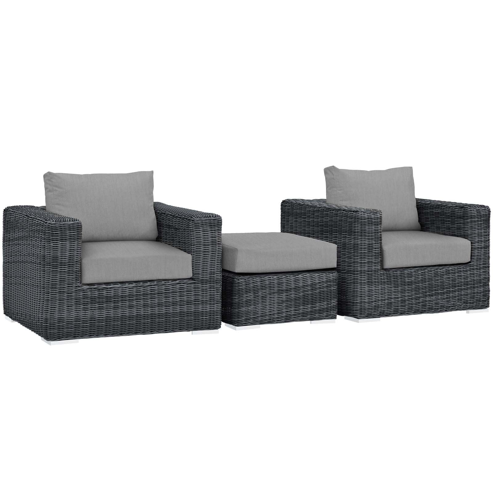 Modway Summon 3 Piece Outdoor Patio Sunbrella Sectional Set - EEI-1905 | Outdoor Sofas, Loveseats & Sectionals | Modishstore-17