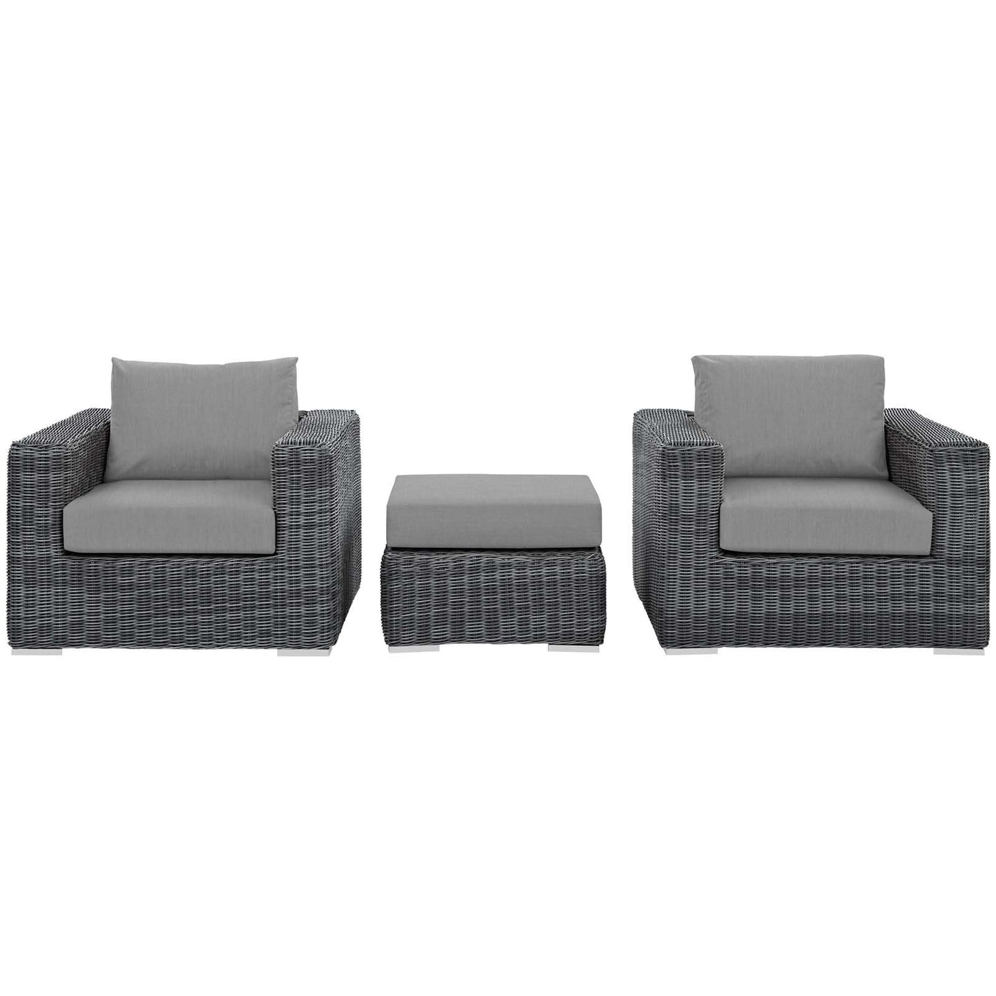 Modway Summon 3 Piece Outdoor Patio Sunbrella® Sectional Set