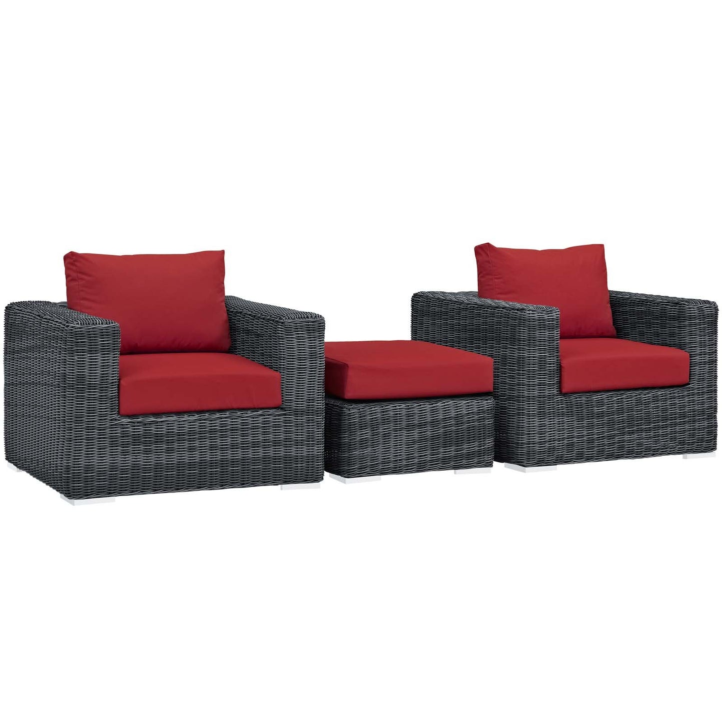 Modway Summon 3 Piece Outdoor Patio Sunbrella® Sectional Set