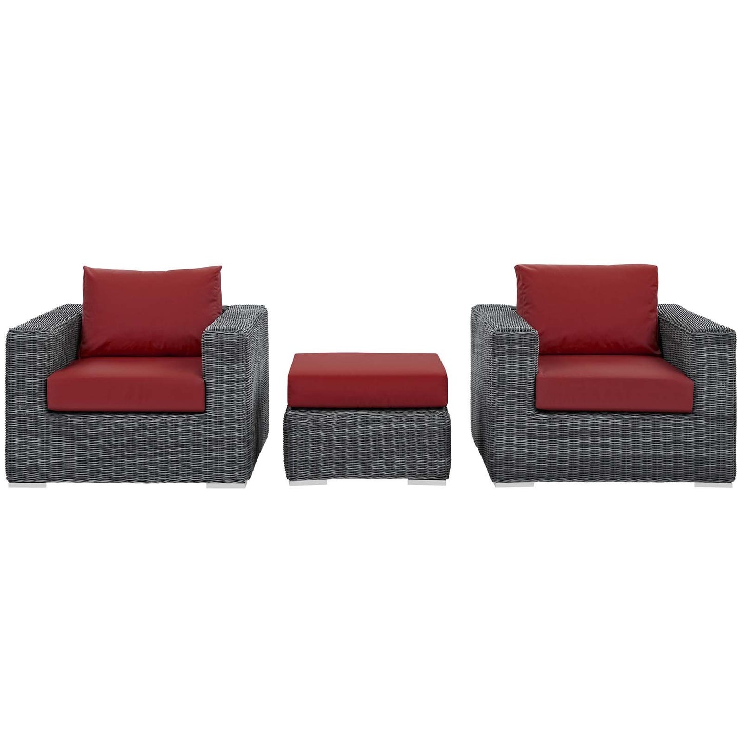 Modway Summon 3 Piece Outdoor Patio Sunbrella® Sectional Set