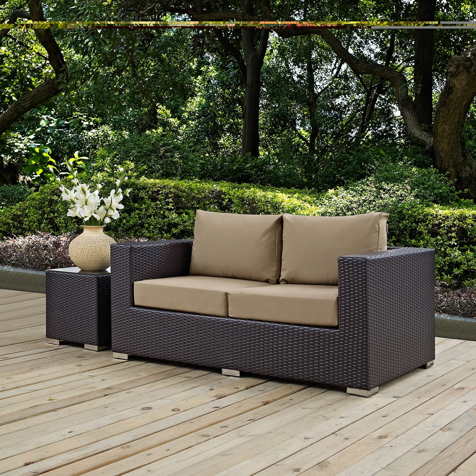 Modway Convene Outdoor Patio Loveseat | Outdoor Sofas, Loveseats & Sectionals | 