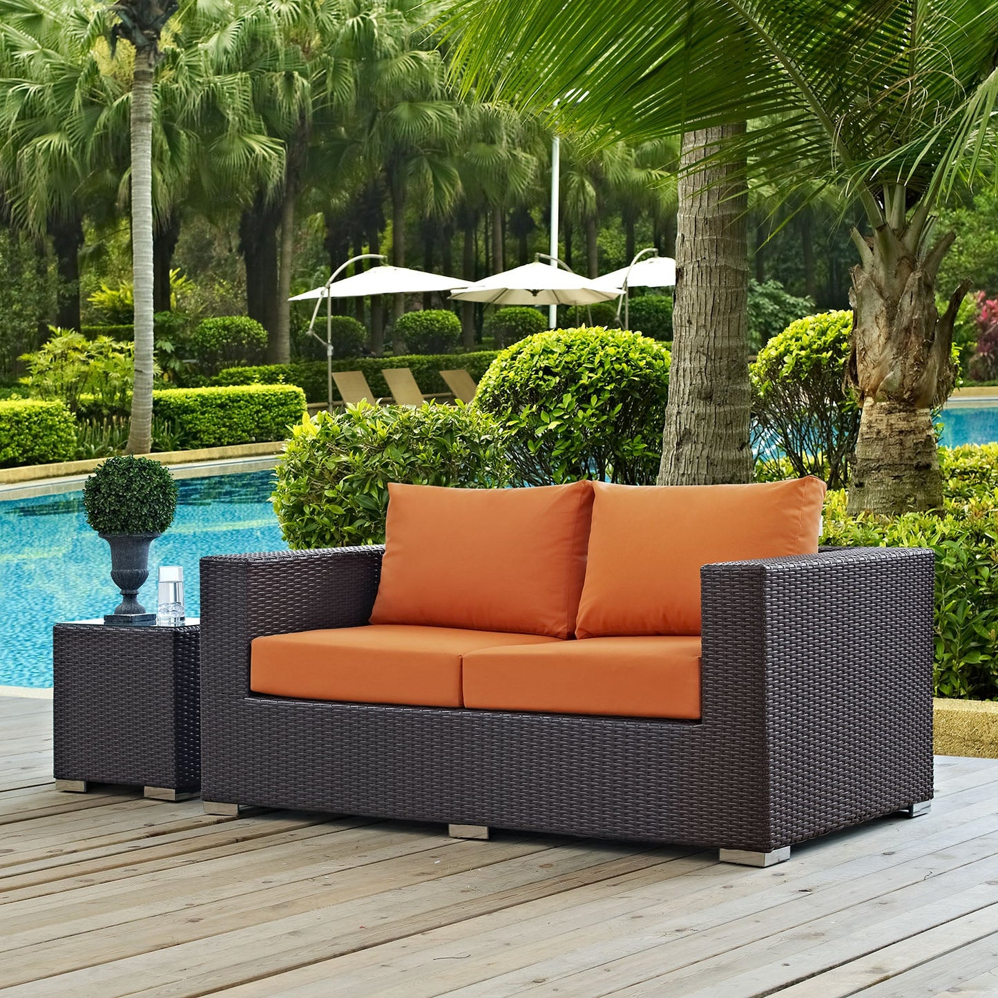 Modway Convene Outdoor Patio Loveseat | Outdoor Sofas, Loveseats & Sectionals | 