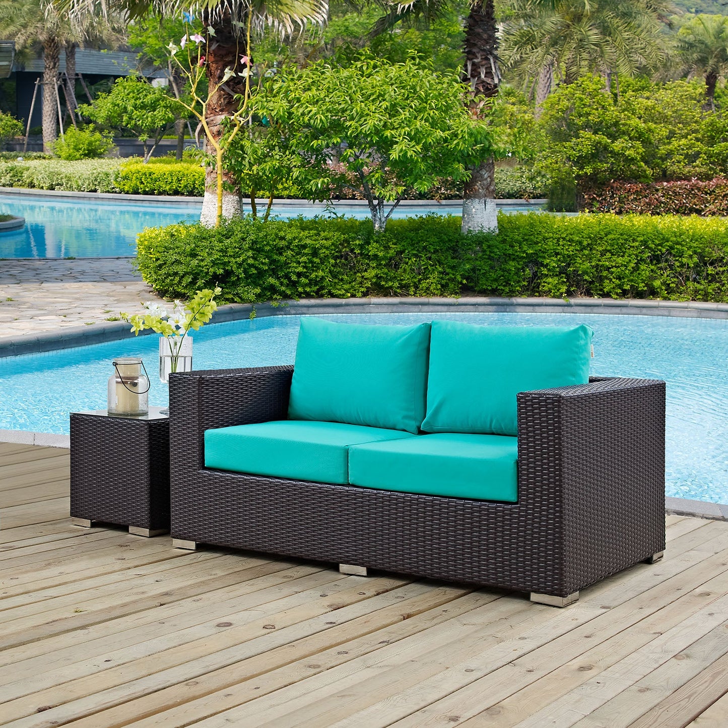 Modway Convene Outdoor Patio Loveseat | Outdoor Sofas, Loveseats & Sectionals | 